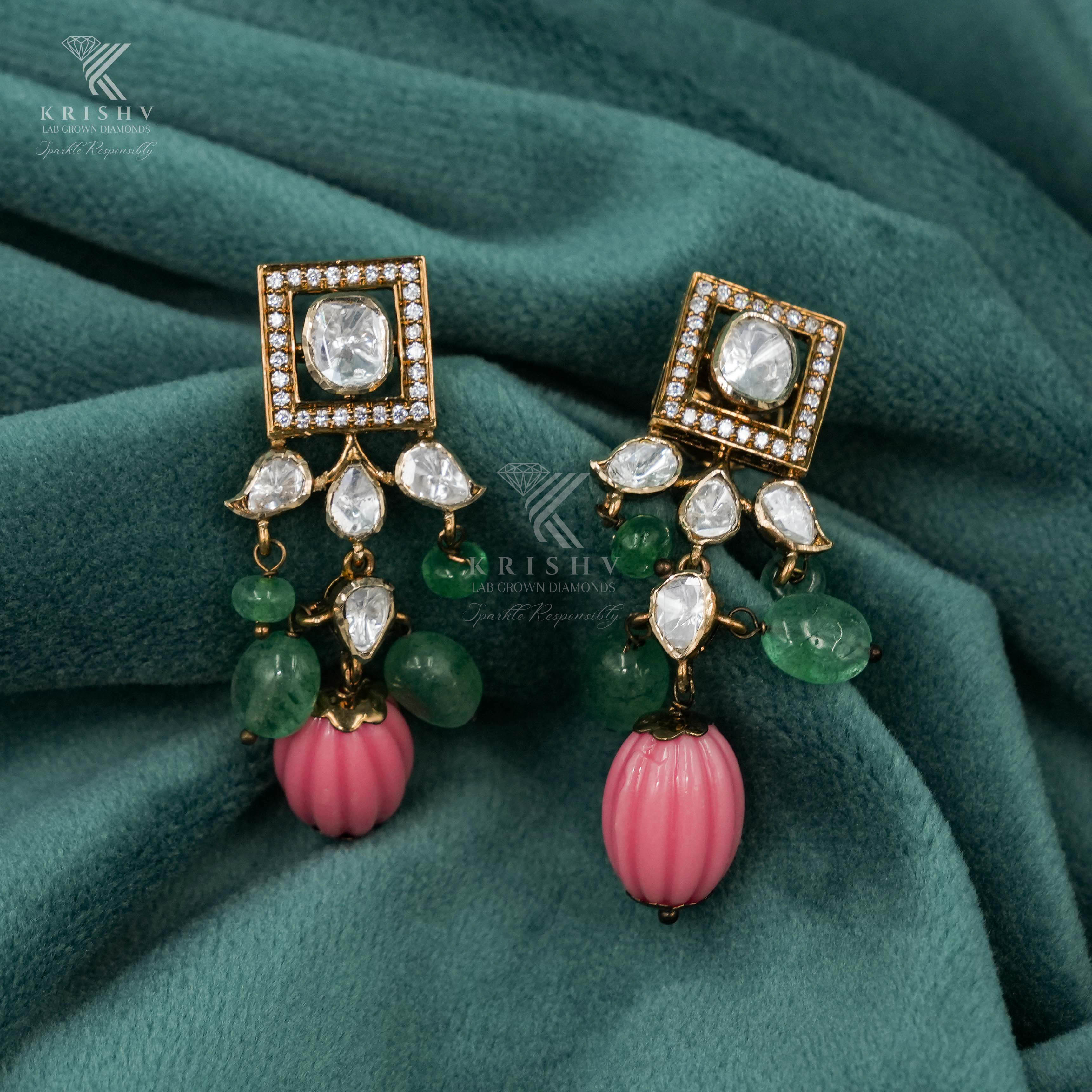 Krishv Lab Grown Diamonds - Polki Earring