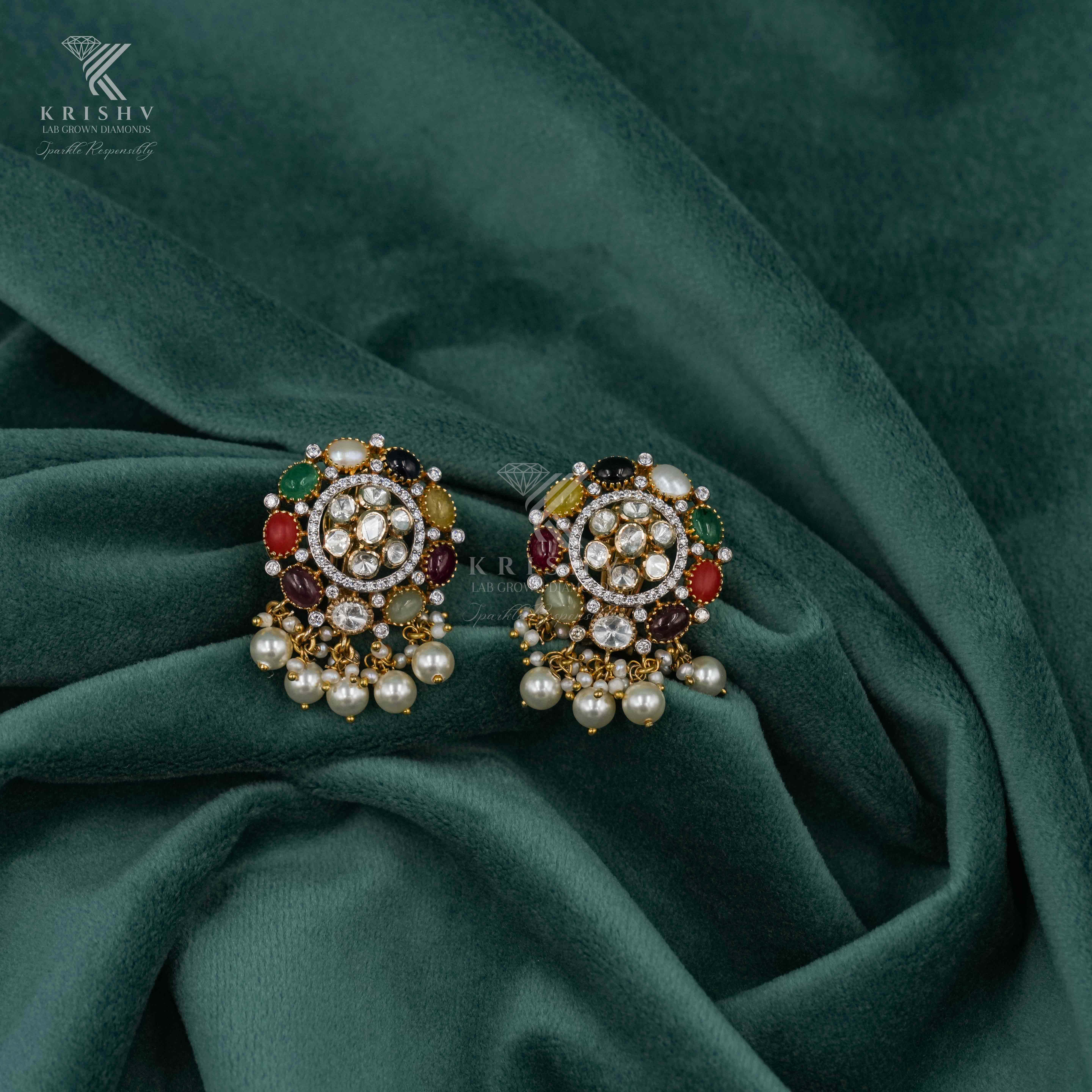 Krishv Lab Grown Diamonds - Polki Earring