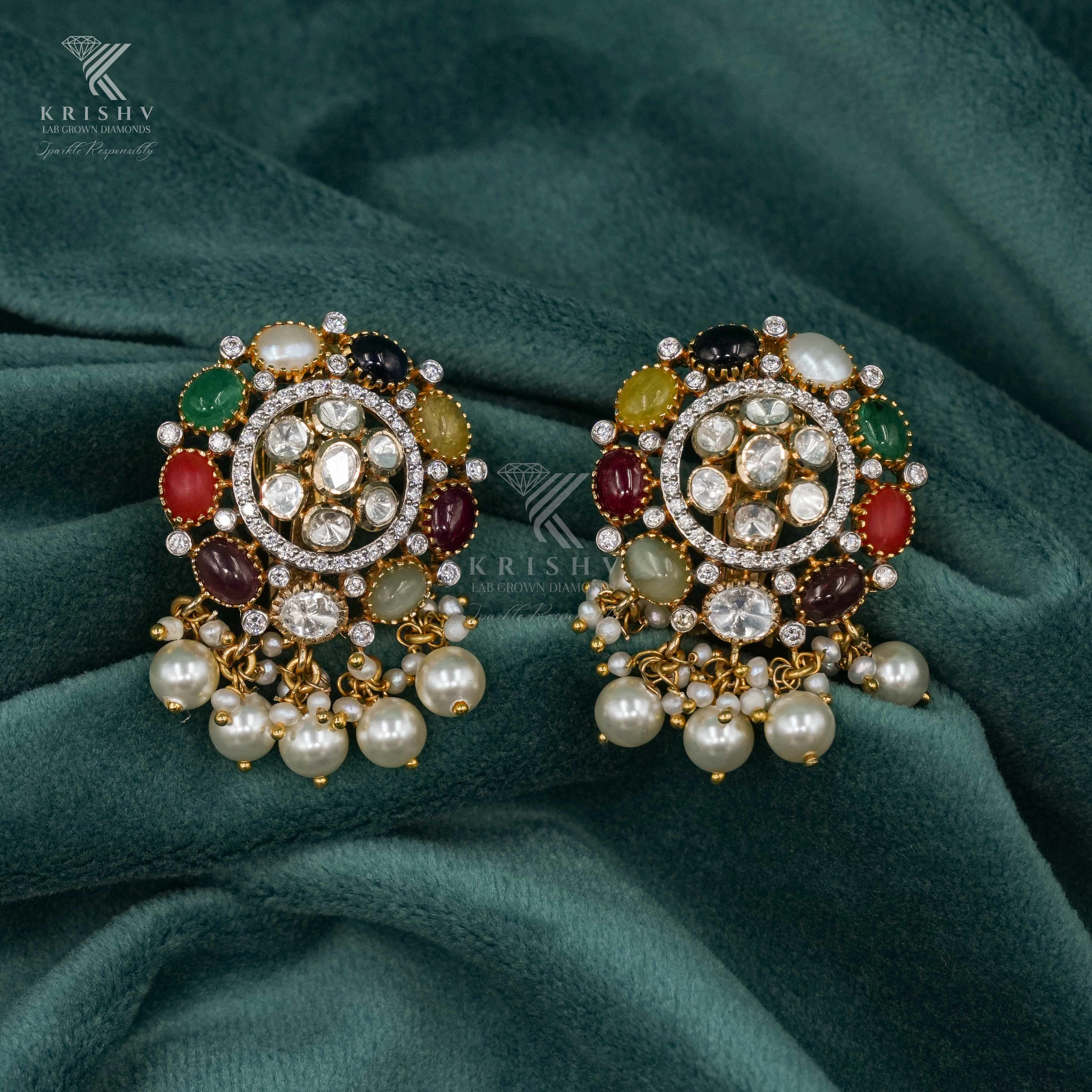 Krishv Lab Grown Diamonds - Polki Earring