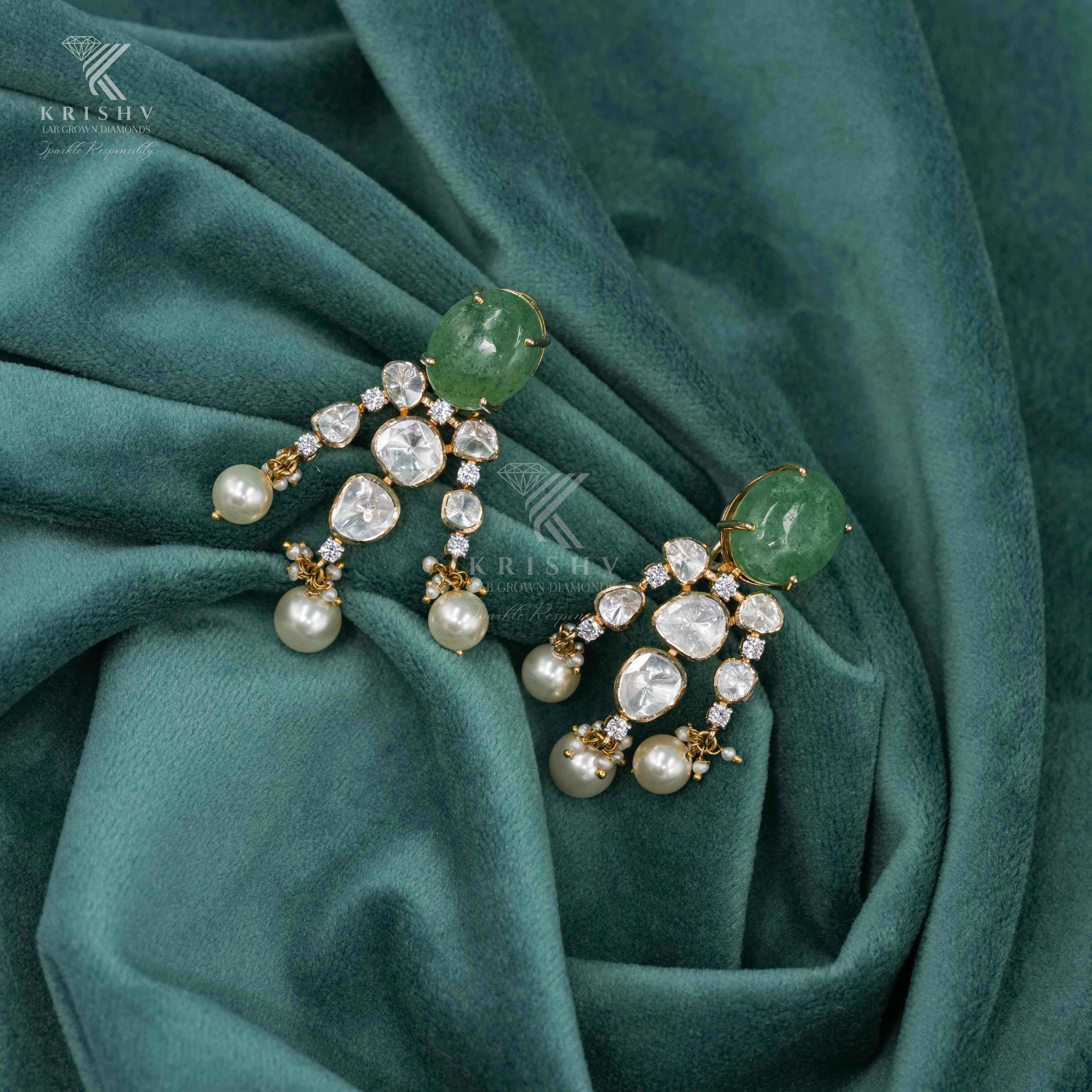 Krishv Lab Grown Diamonds - Polki Earring