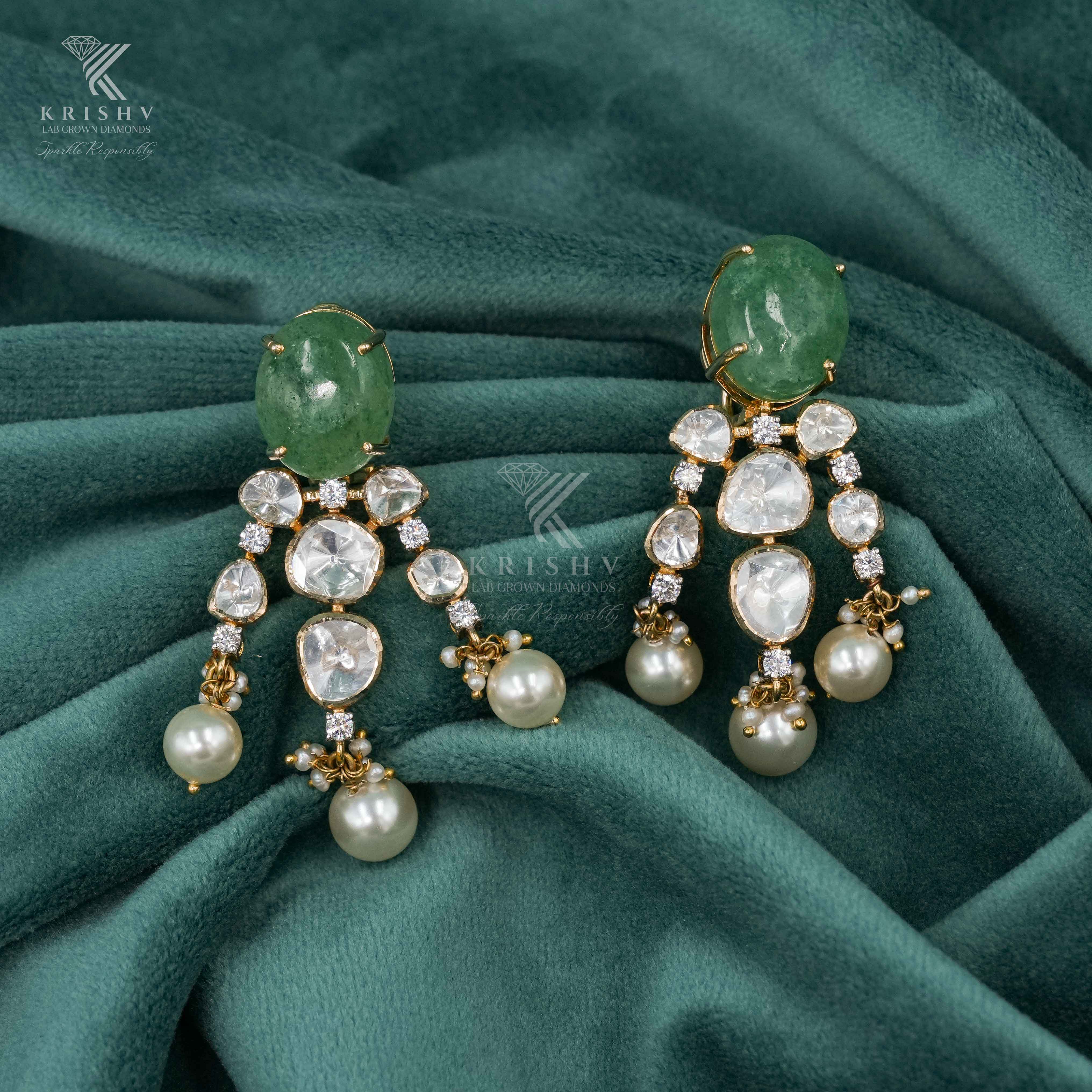 Krishv Lab Grown Diamonds - Polki Earring