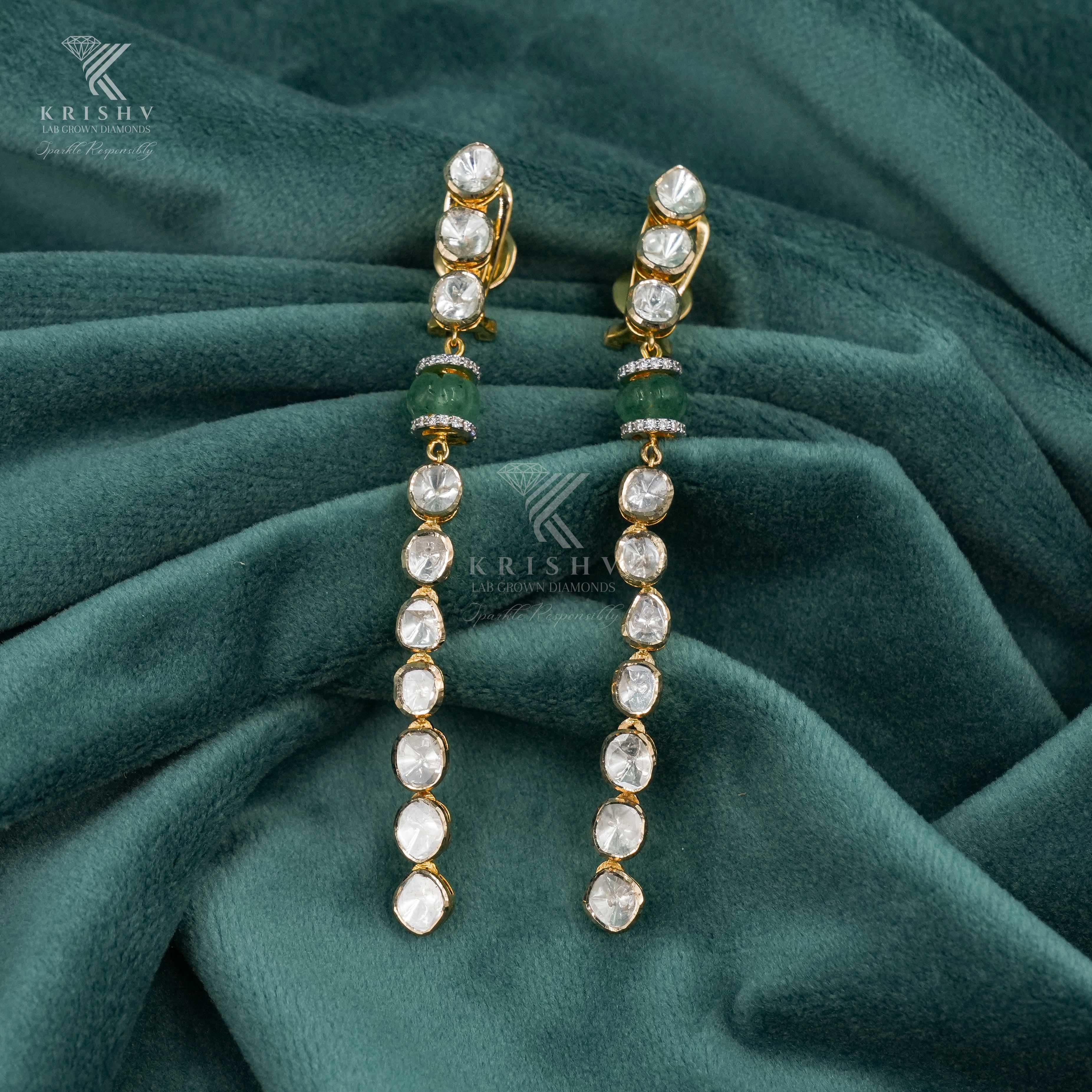 Krishv Lab Grown Diamonds - Polki Earring