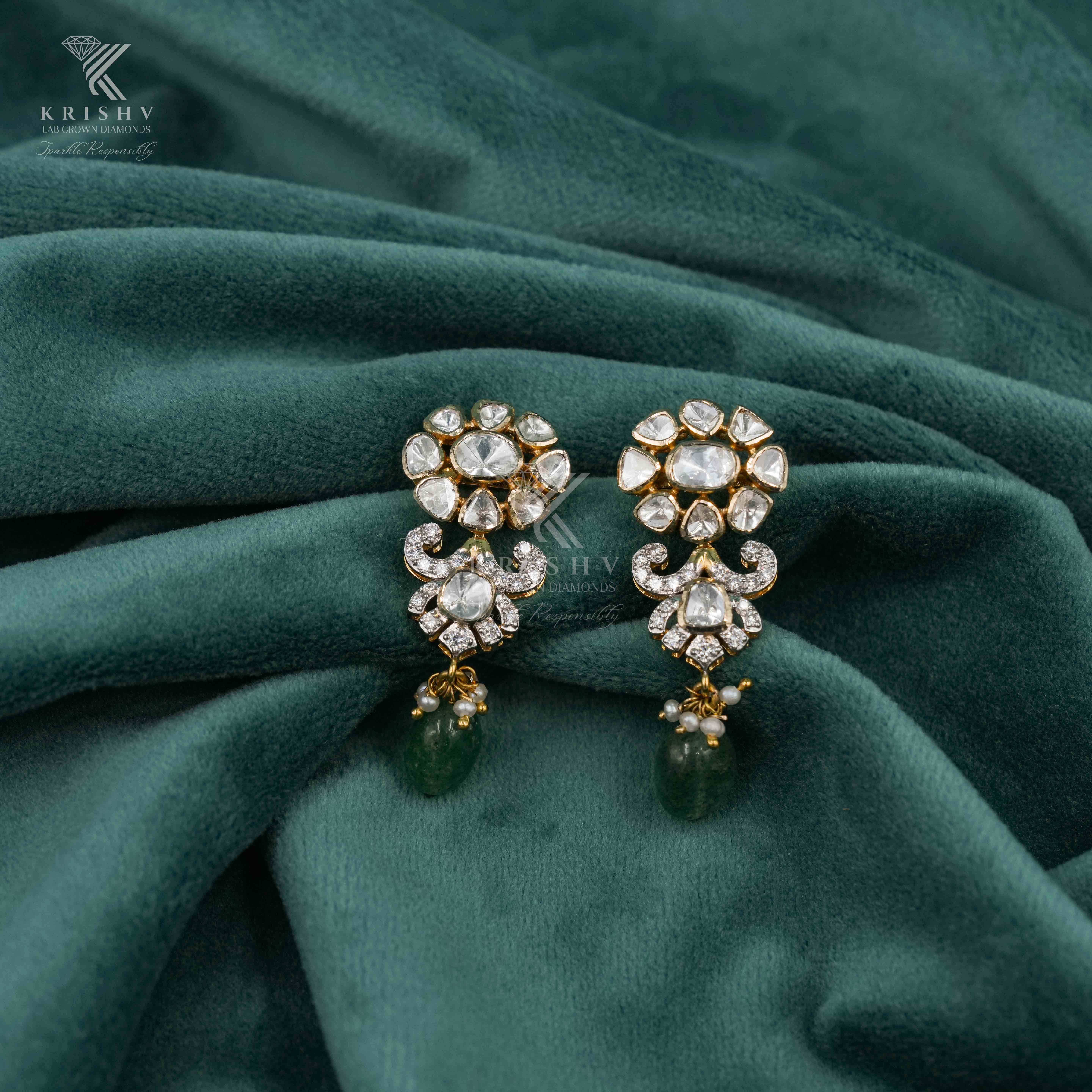 Krishv Lab Grown Diamonds - Polki Earring