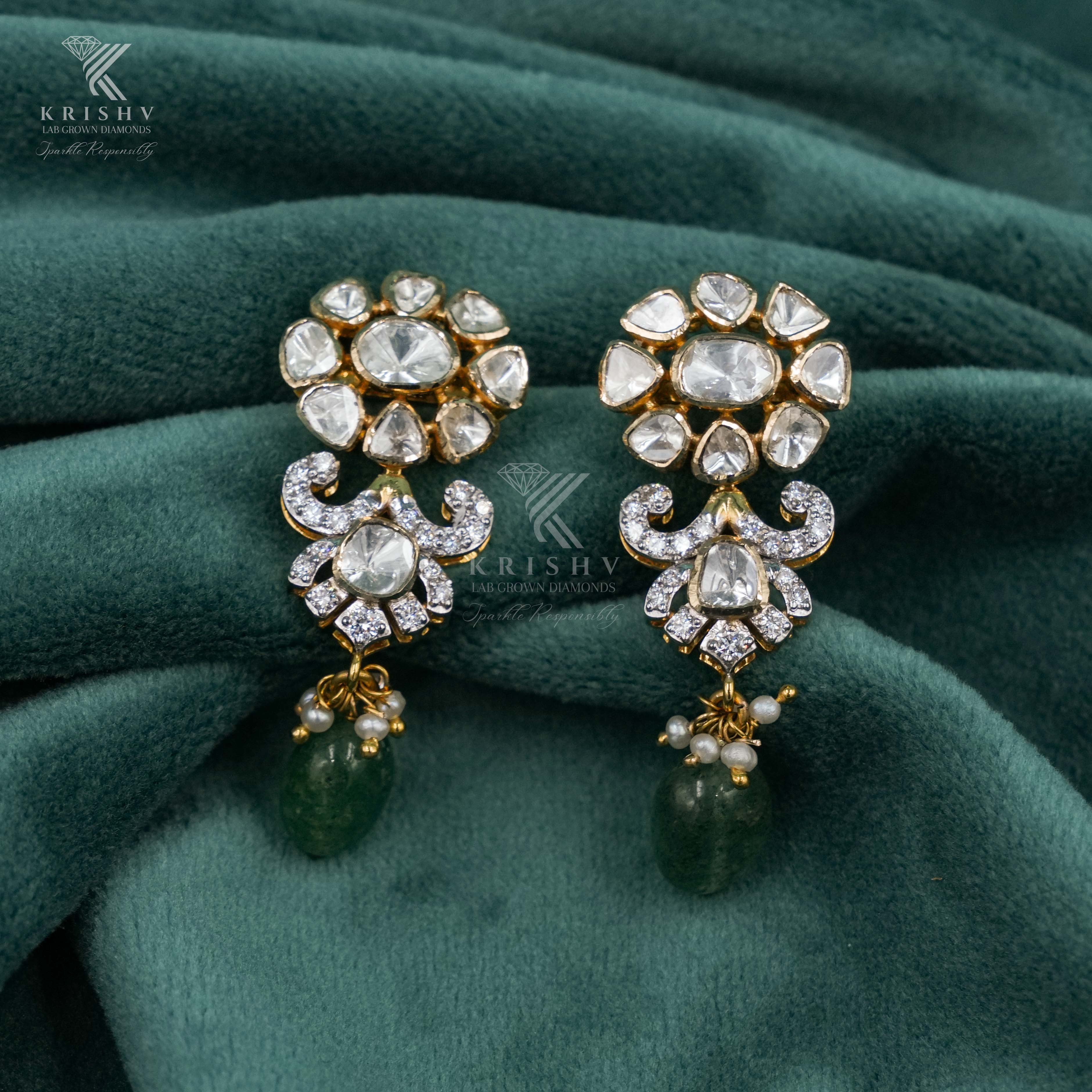 Krishv Lab Grown Diamonds - Polki Earring