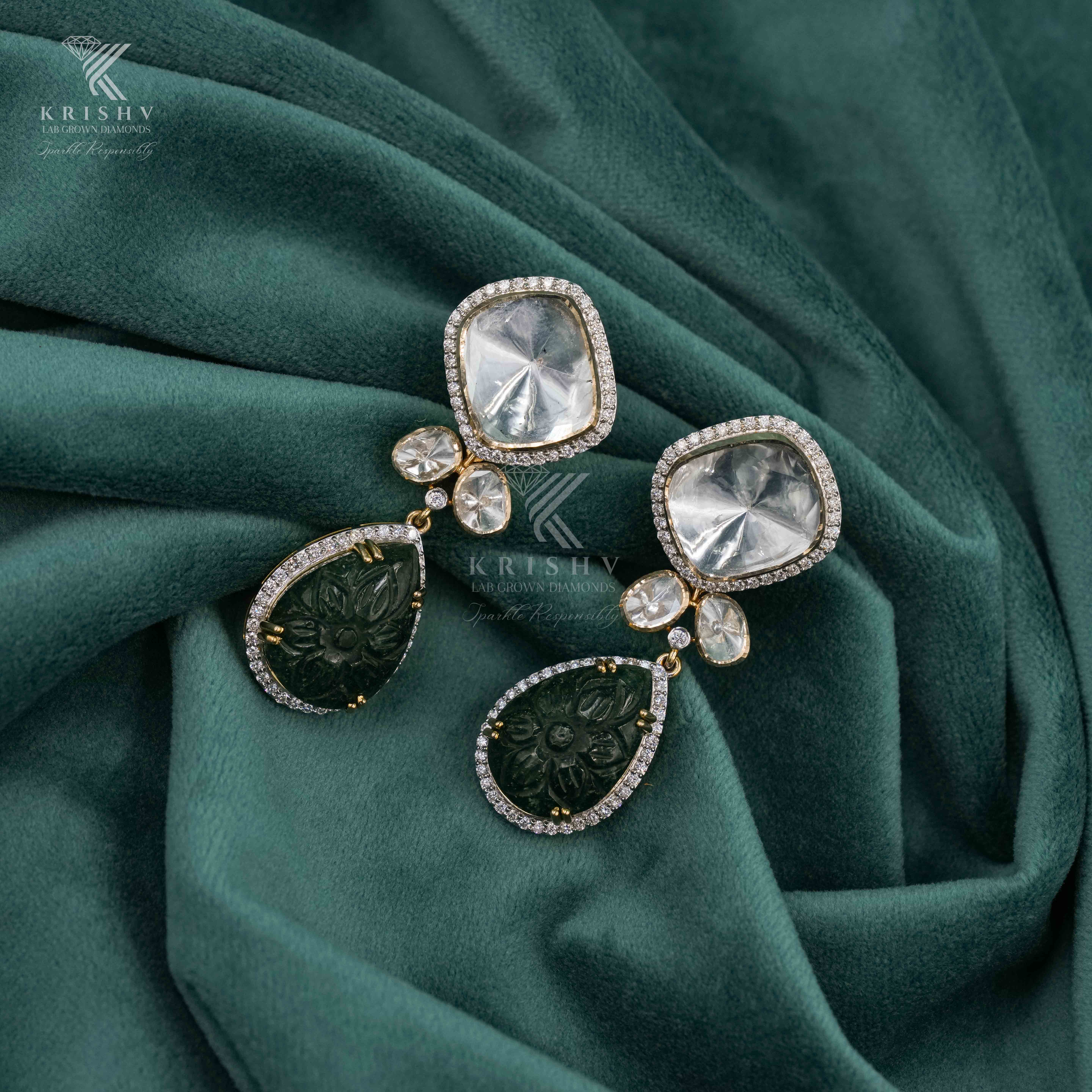 Krishv Lab Grown Diamonds - Polki Earring