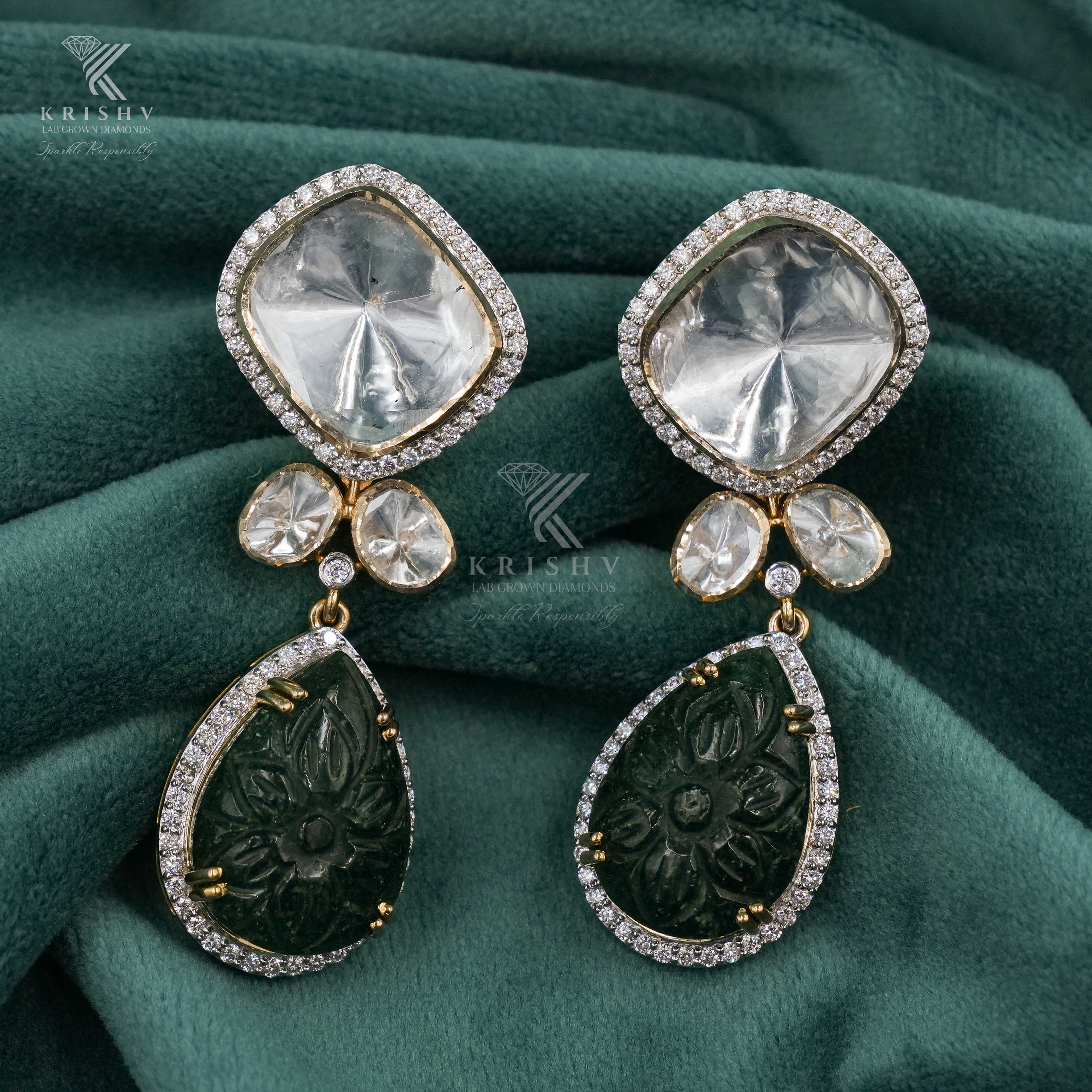 Krishv Lab Grown Diamonds - Polki Earring