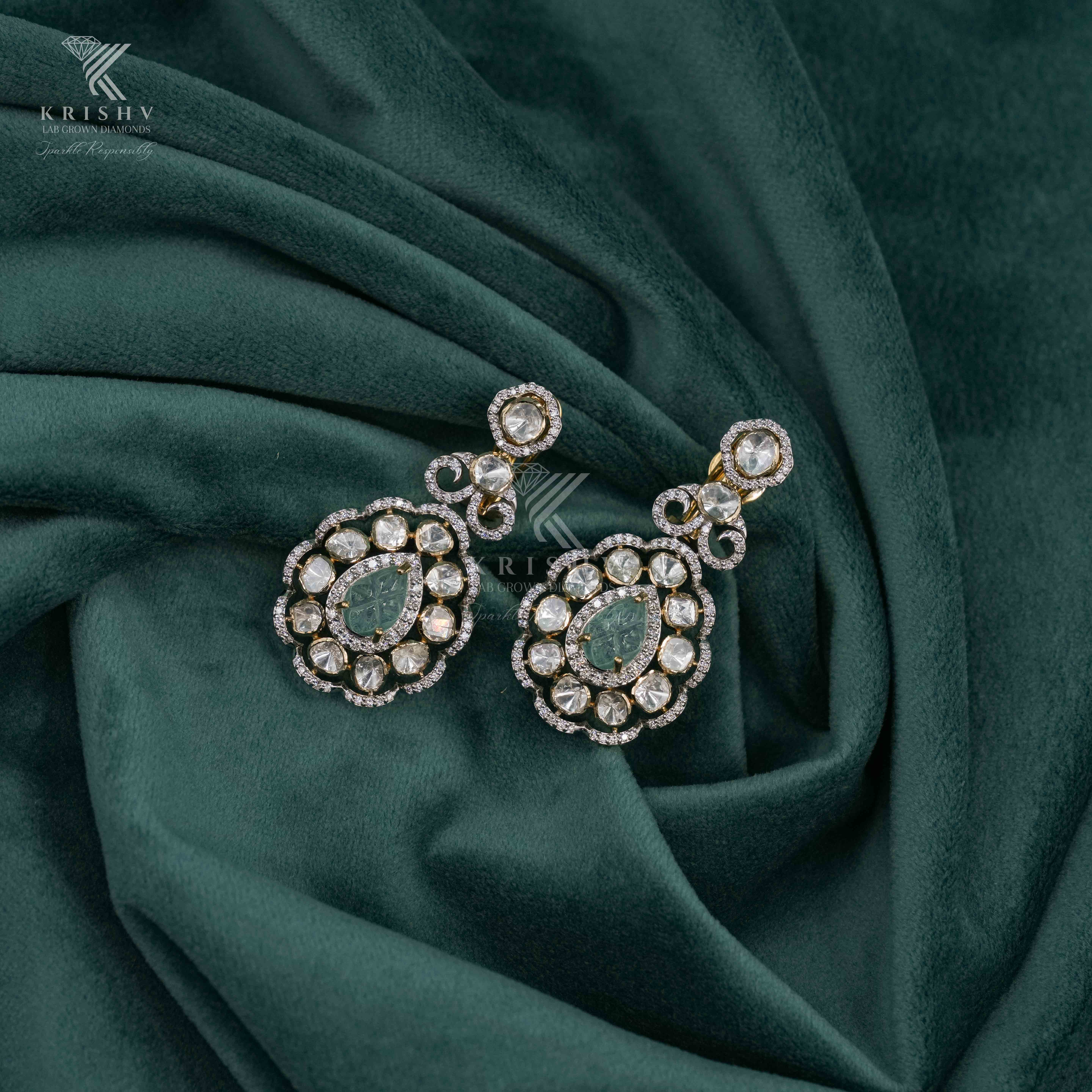 Krishv Lab Grown Diamonds - Polki Earring