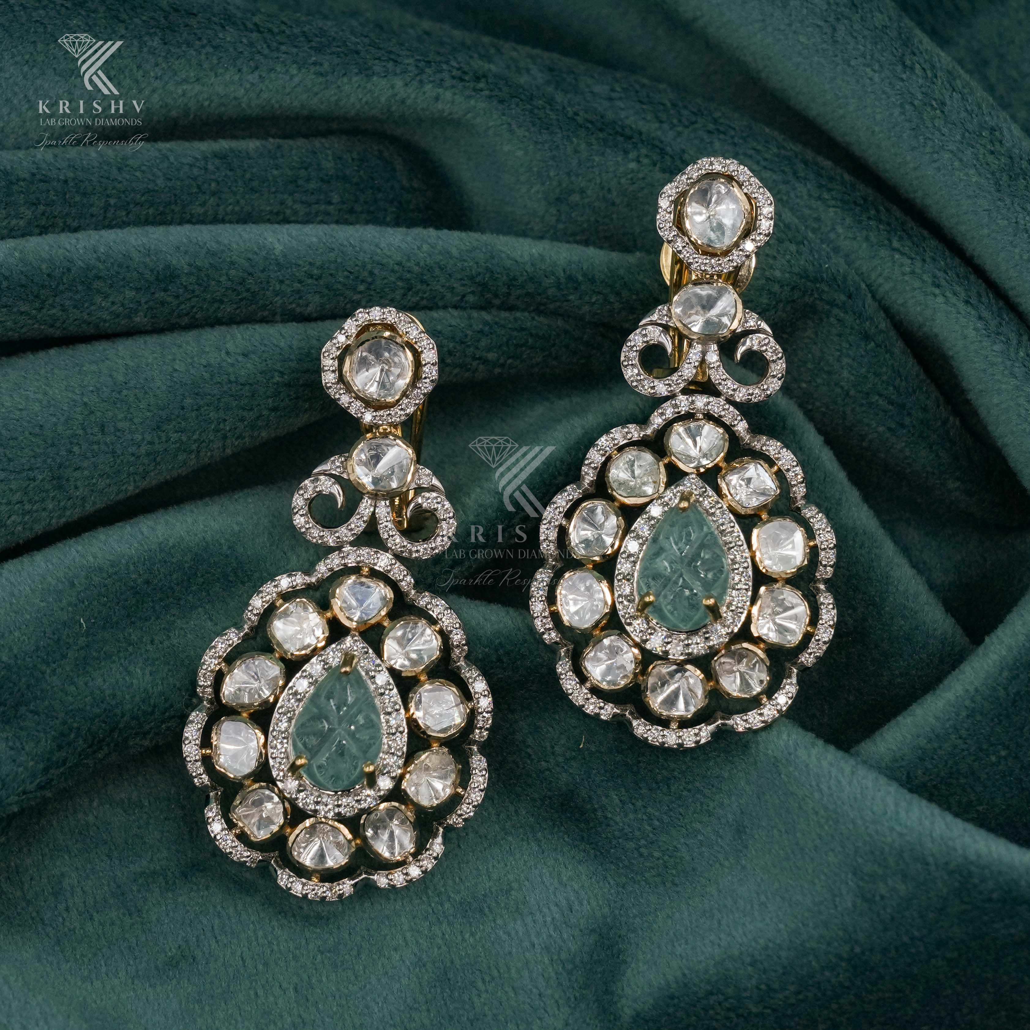 Krishv Lab Grown Diamonds - Polki Earring