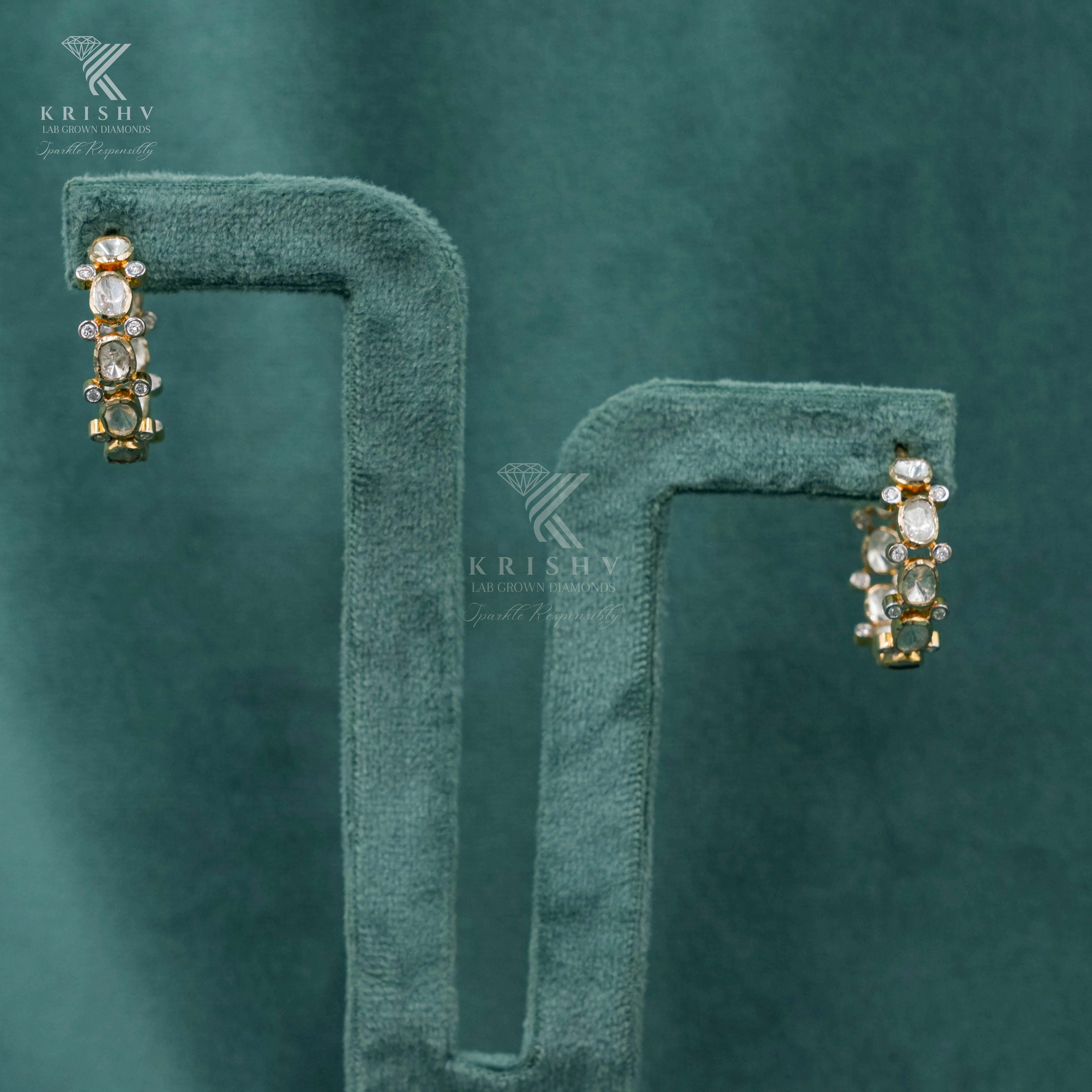 Krishv Lab Grown Diamonds - Polki Earring