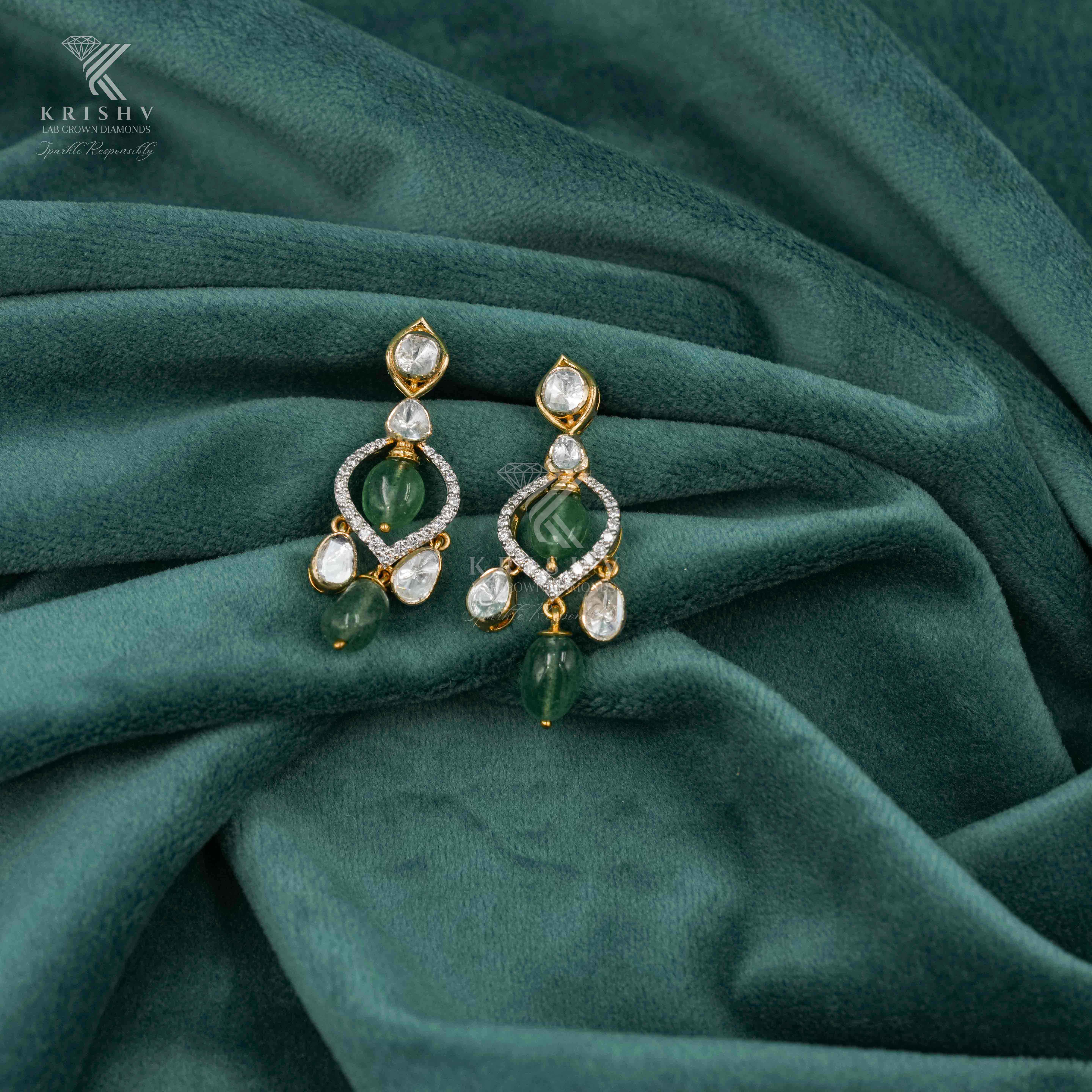 Krishv Lab Grown Diamonds - Polki Earring