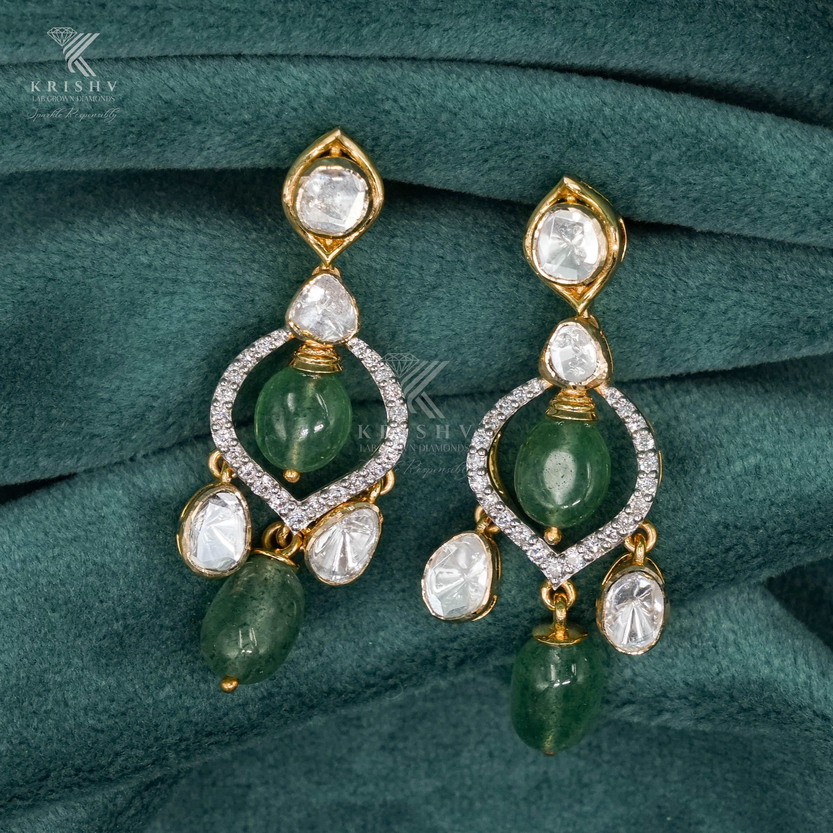 Krishv Lab Grown Diamonds - Polki Earring