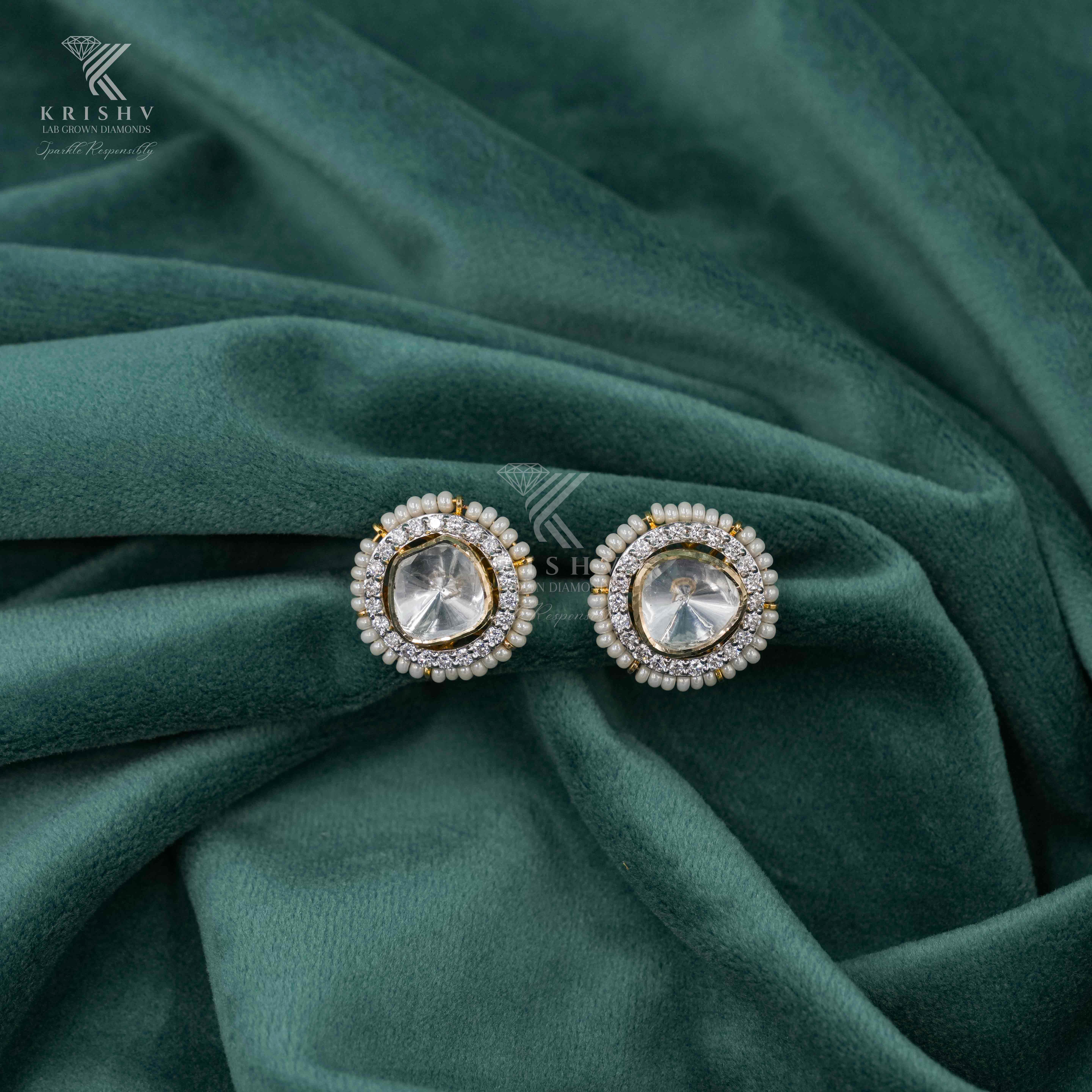 Krishv Lab Grown Diamonds - Polki Earring