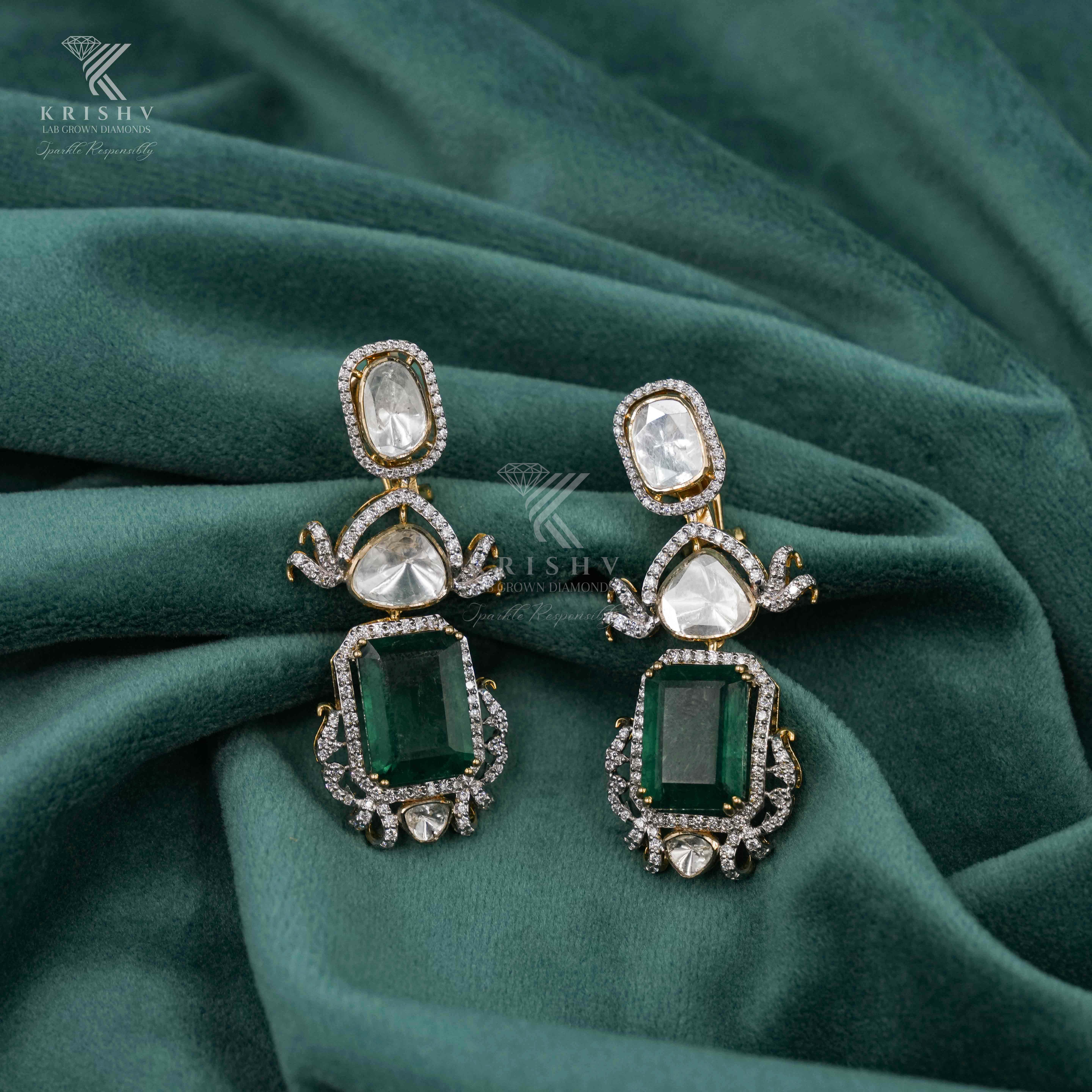 Krishv Lab Grown Diamonds - Polki Earring