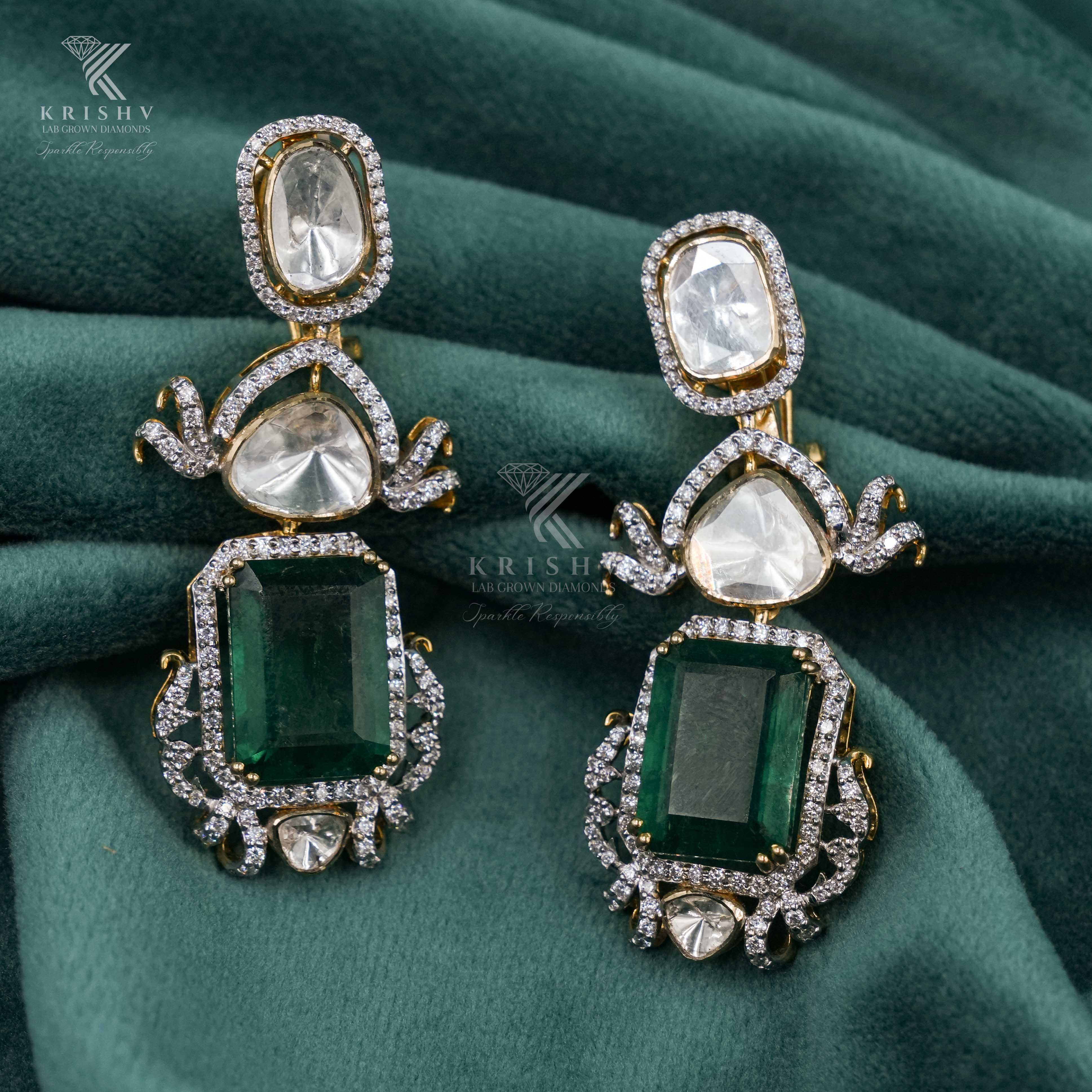 Krishv Lab Grown Diamonds - Polki Earring