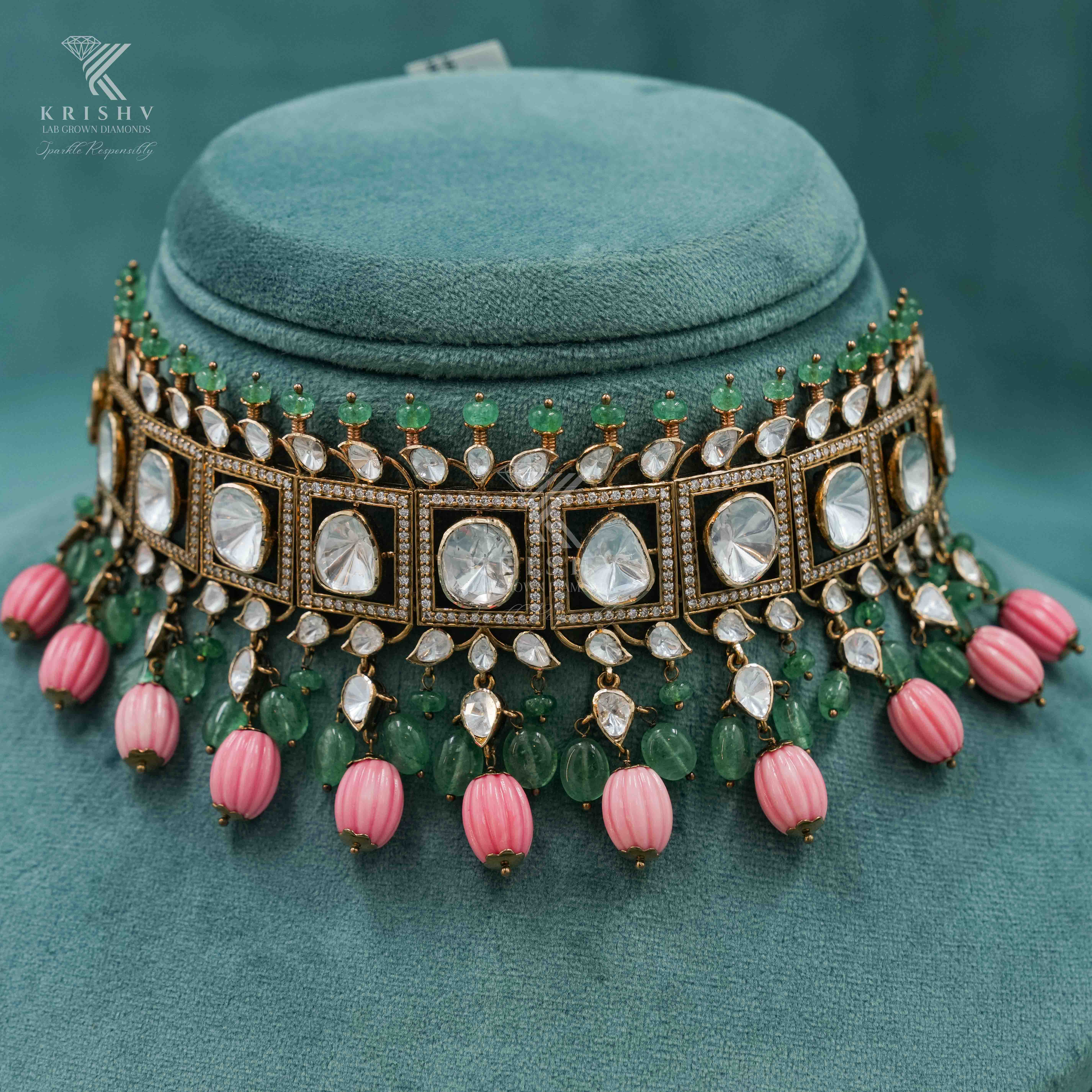 Krishv Lab Grown Diamonds - Polki Necklace