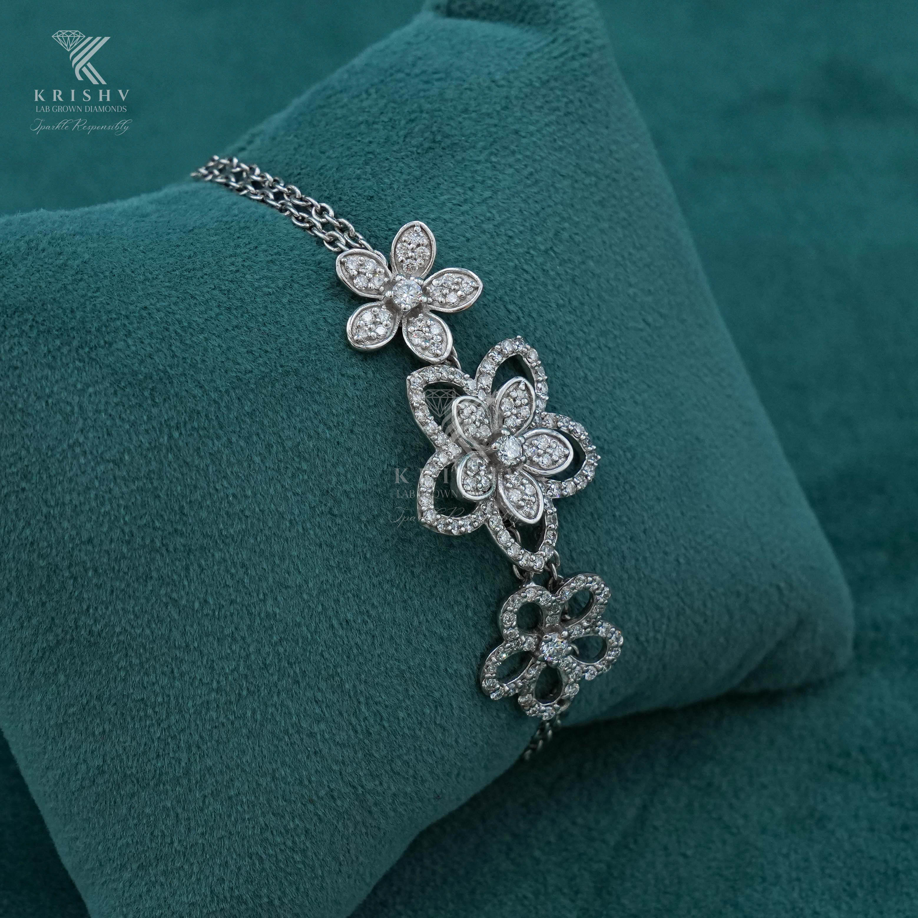 Krishv Lab Grown Diamonds - Silver Diamond Bracelets