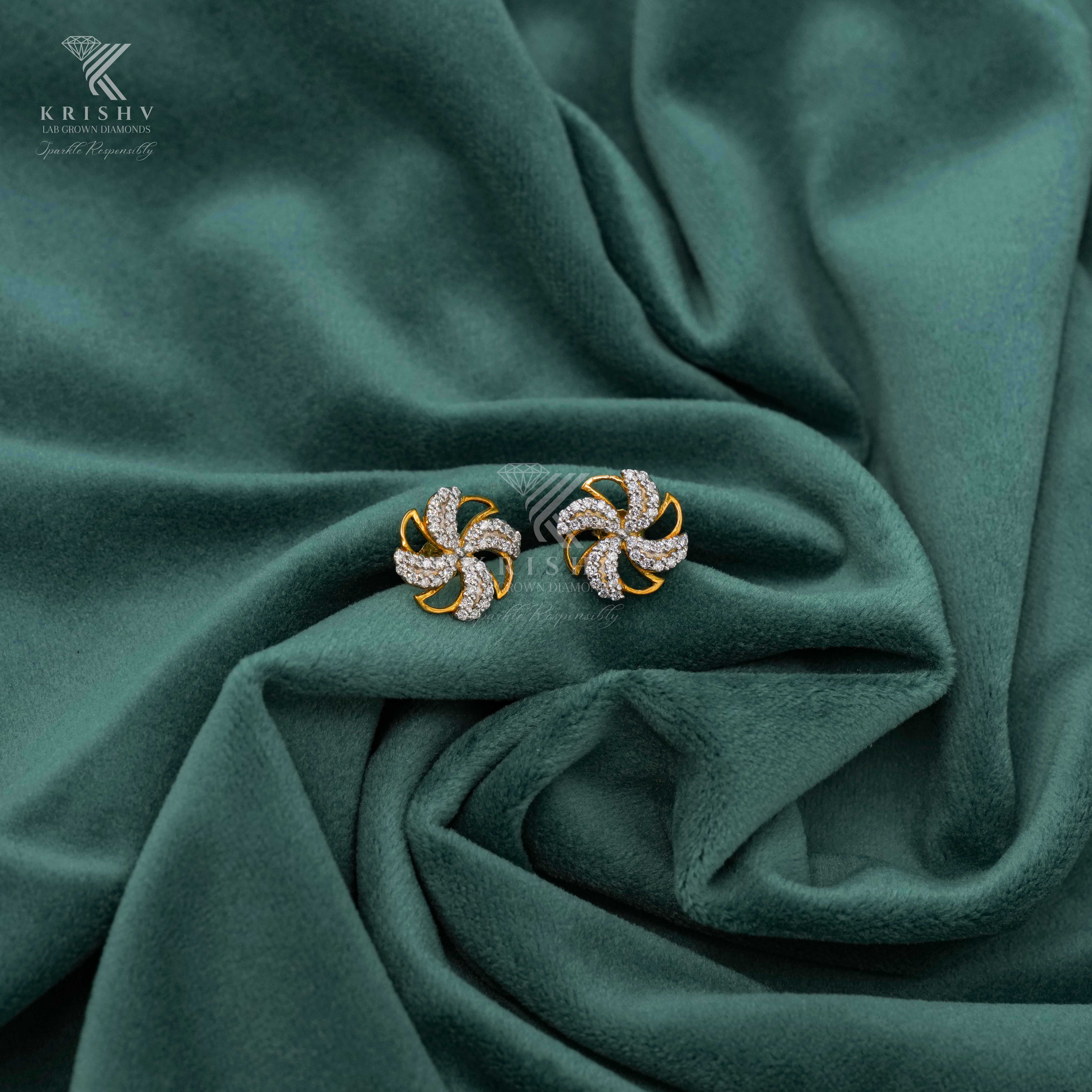 Krishv Lab Grown Diamonds - Silver Diamond Earring