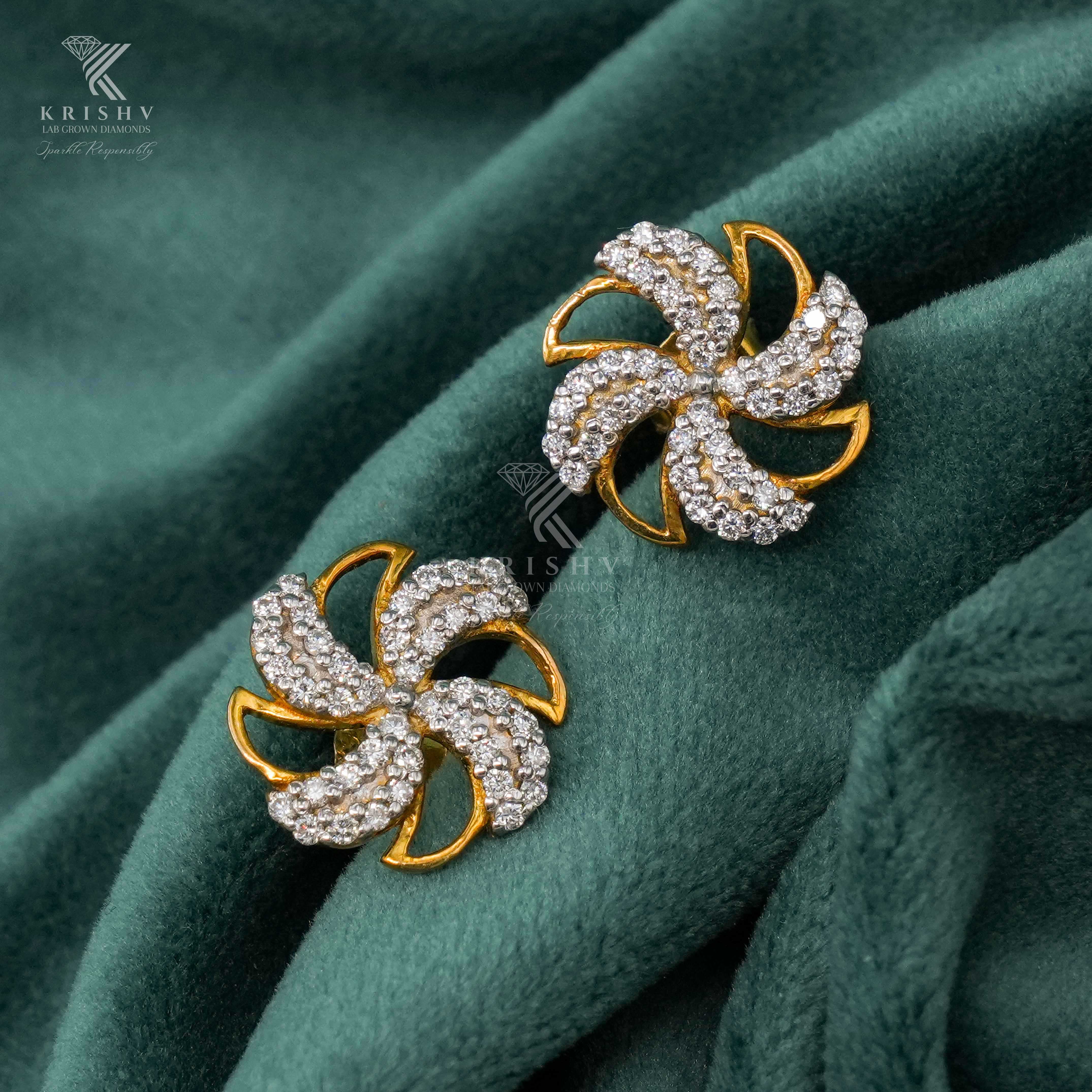 Krishv Lab Grown Diamonds - Silver Diamond Earring