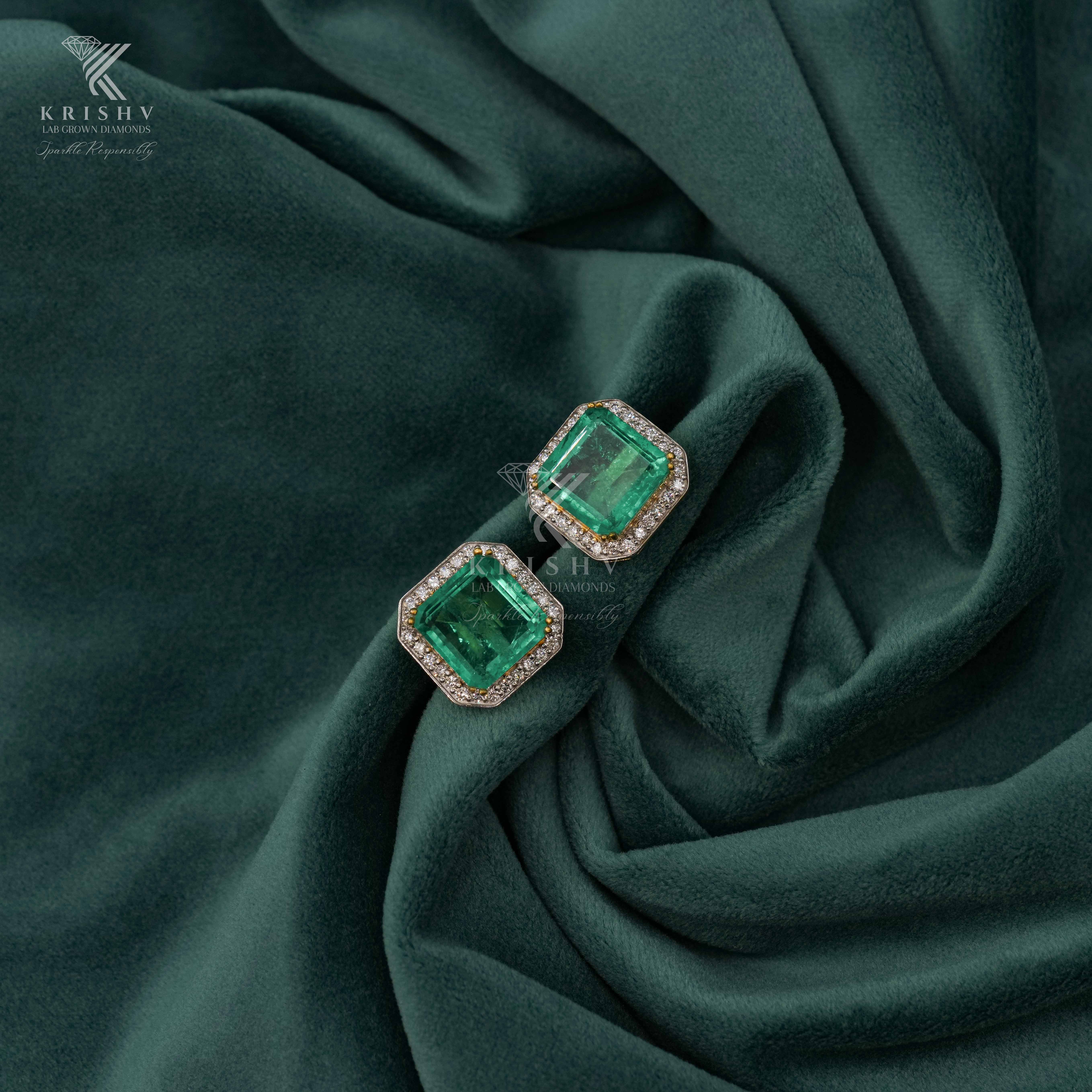 Krishv Lab Grown Diamonds - Silver Diamond Earring