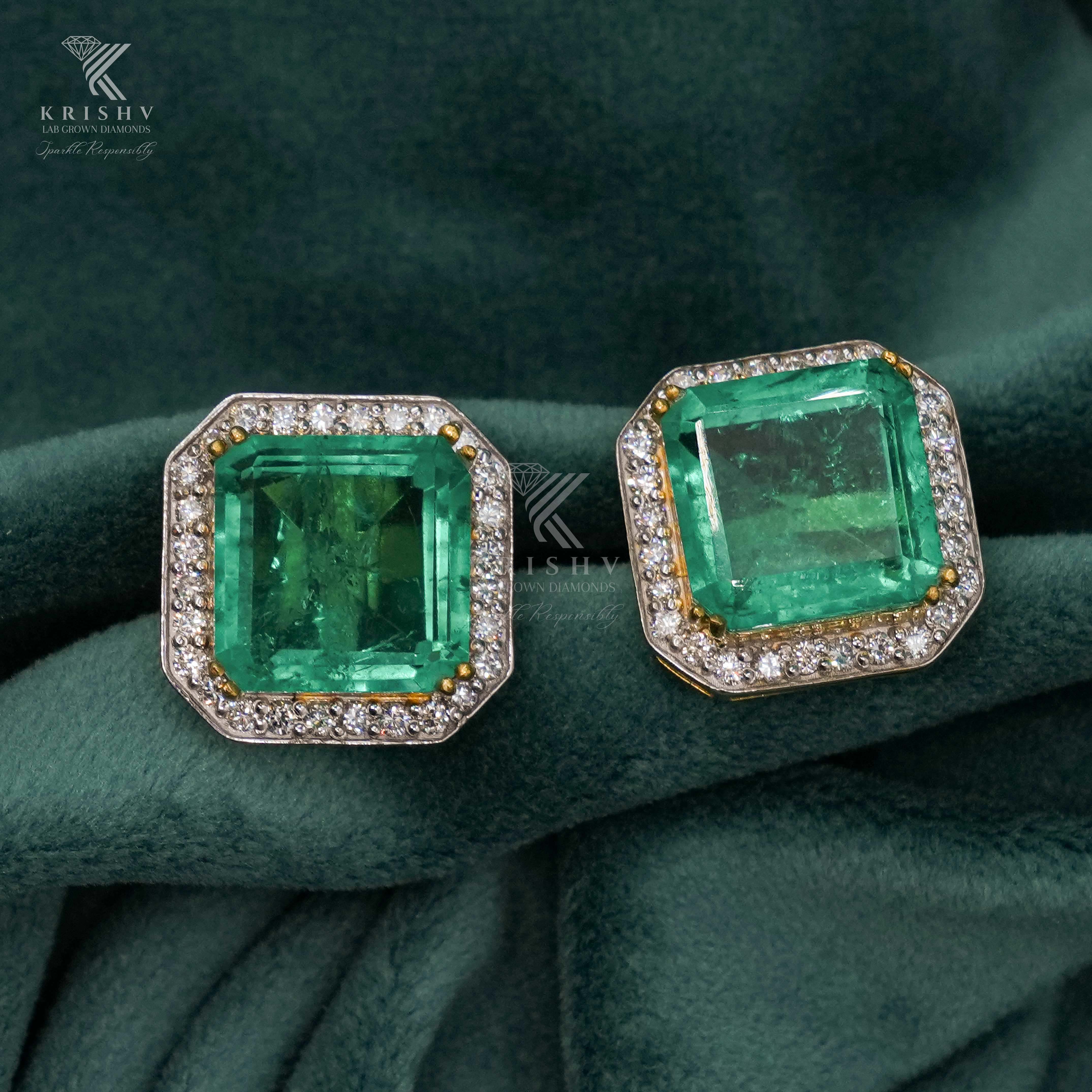 Krishv Lab Grown Diamonds - Silver Diamond Earring