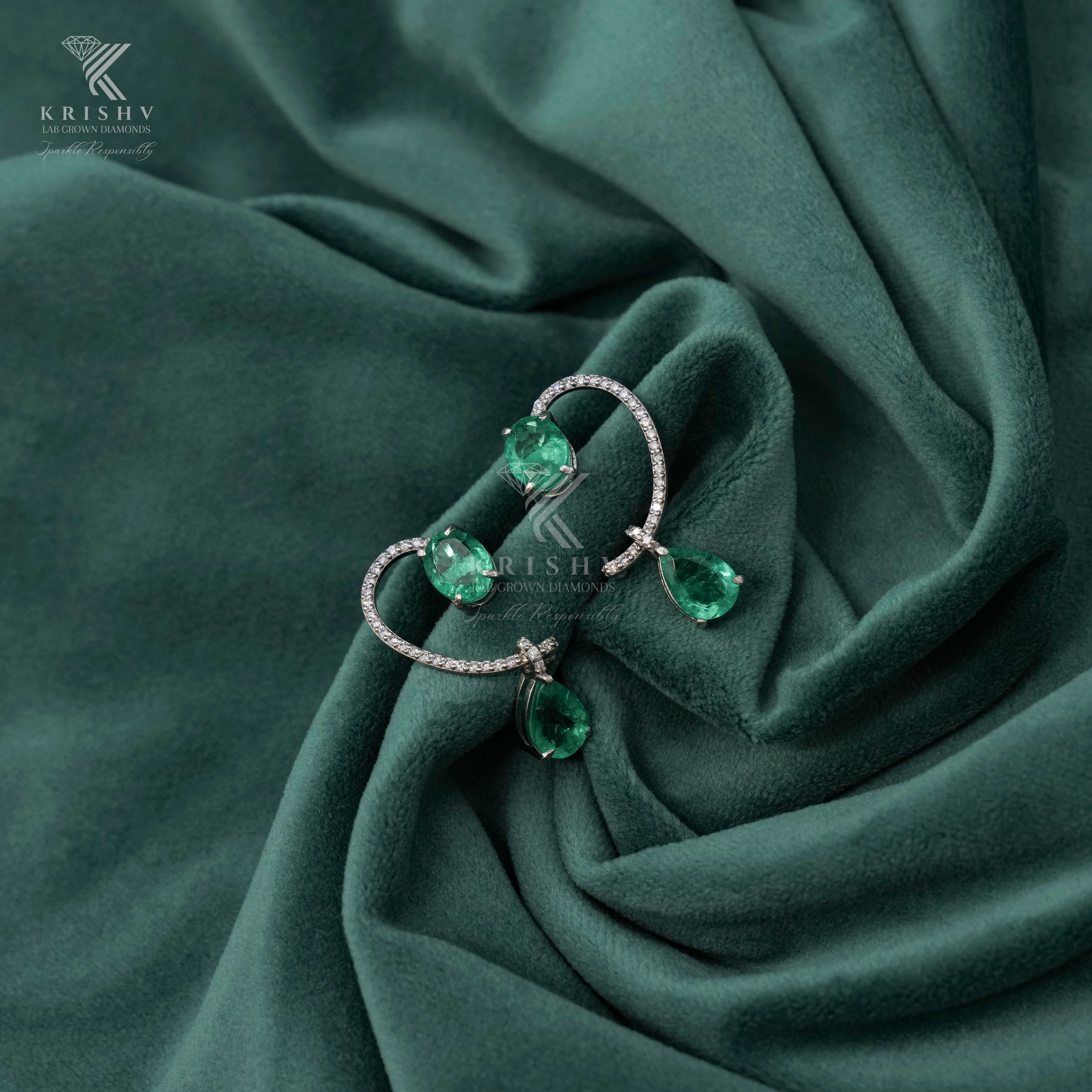 Krishv Lab Grown Diamonds - Silver Diamond Earring