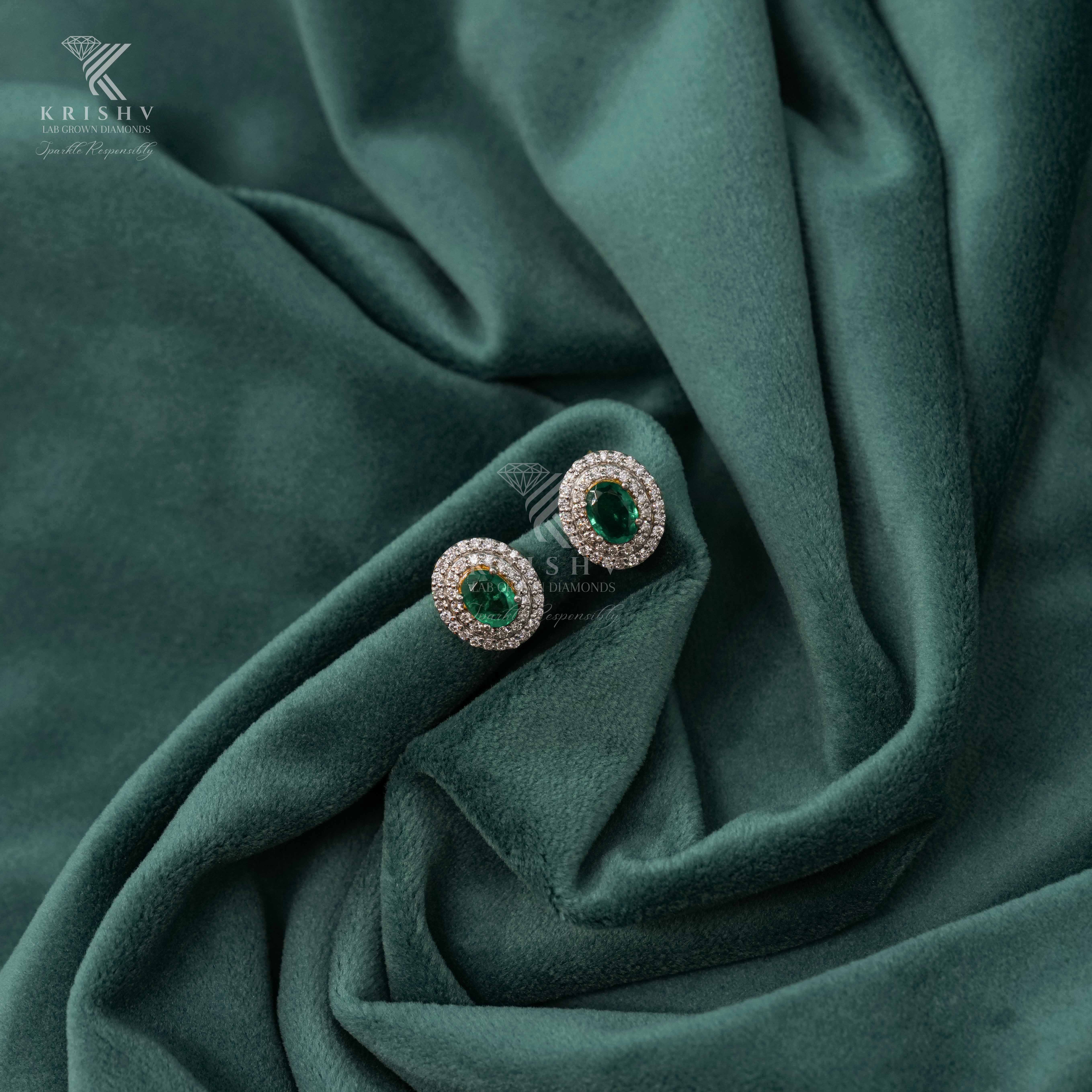 Krishv Lab Grown Diamonds - Silver Diamond Earring