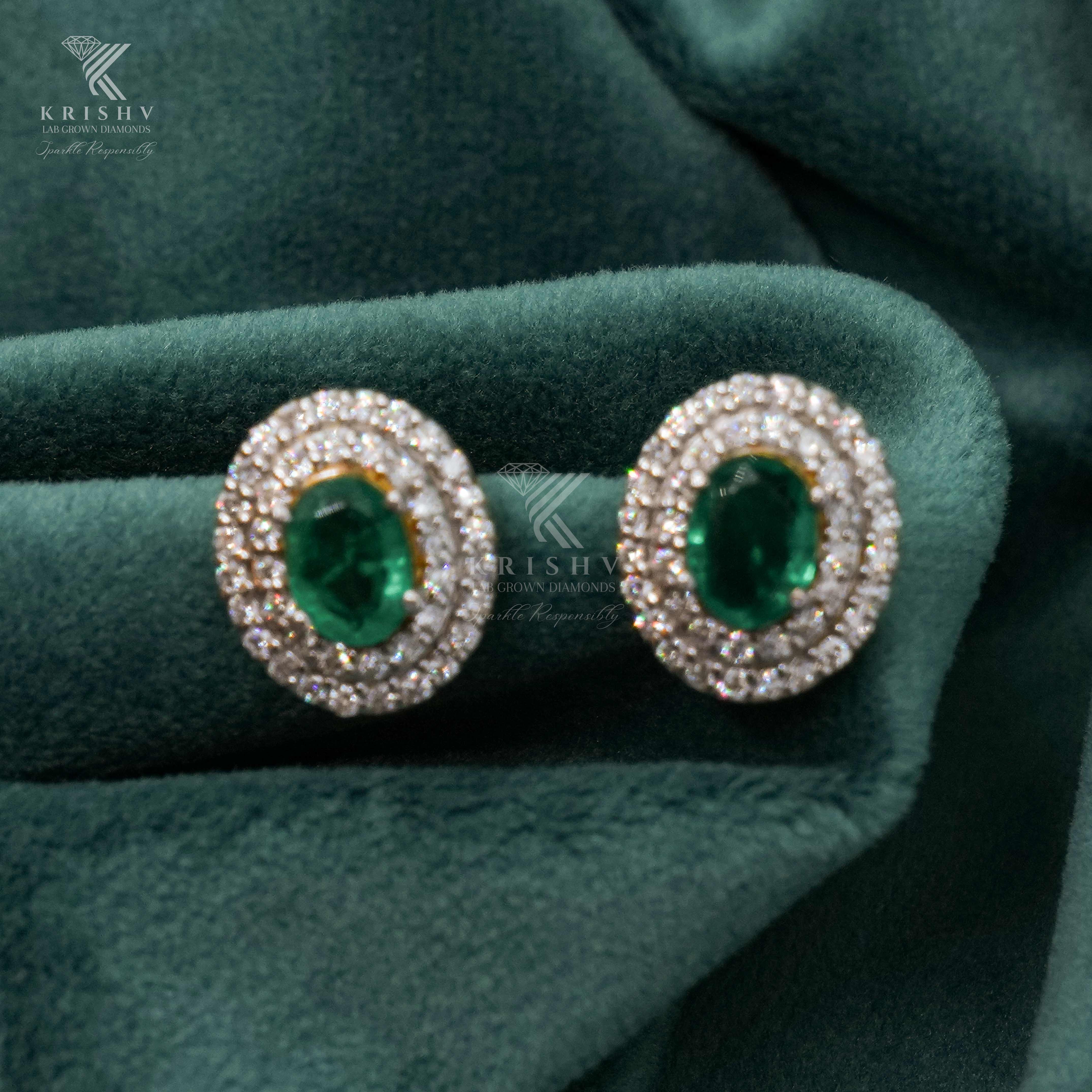 Krishv Lab Grown Diamonds - Silver Diamond Earring