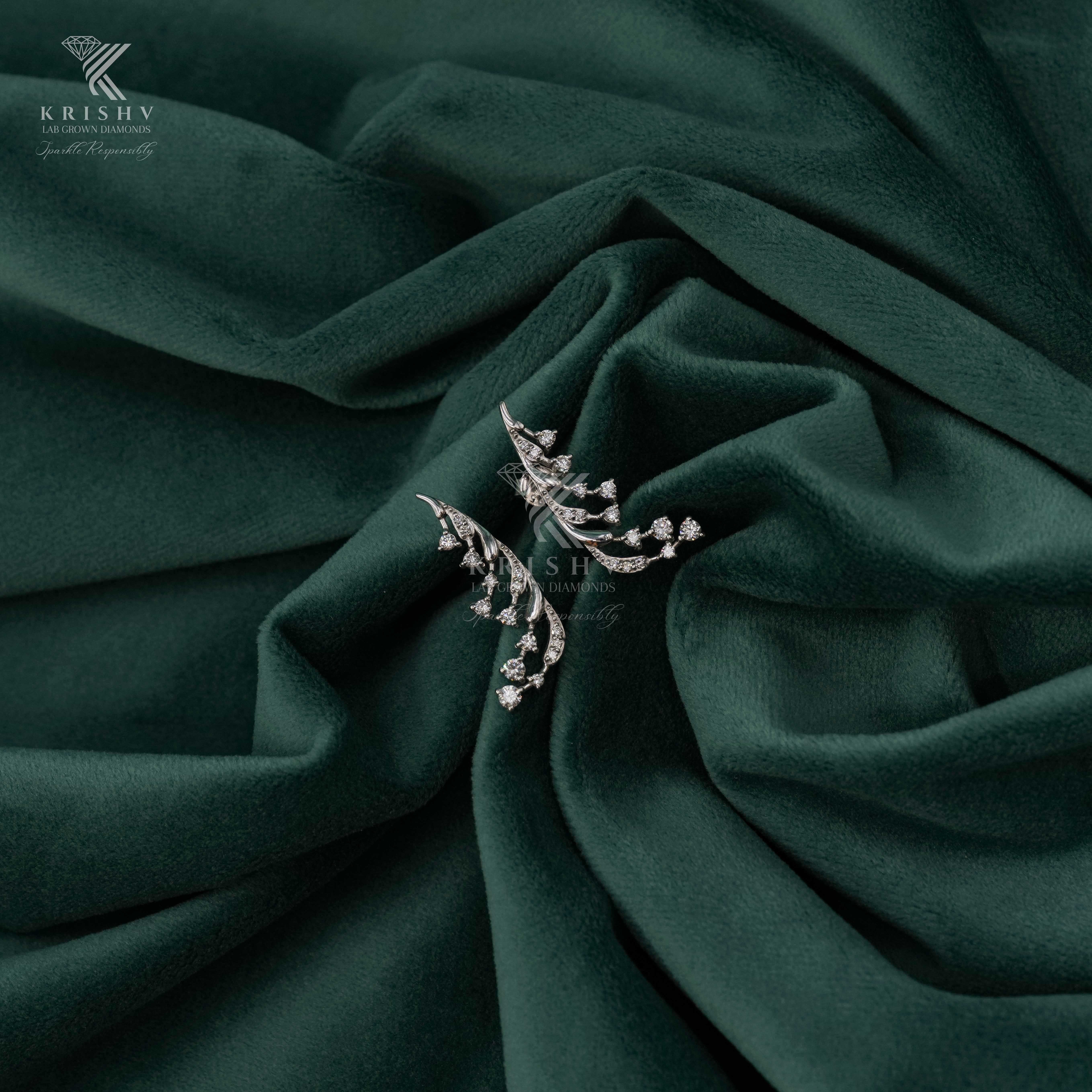 Krishv Lab Grown Diamonds - Silver Diamond Earring