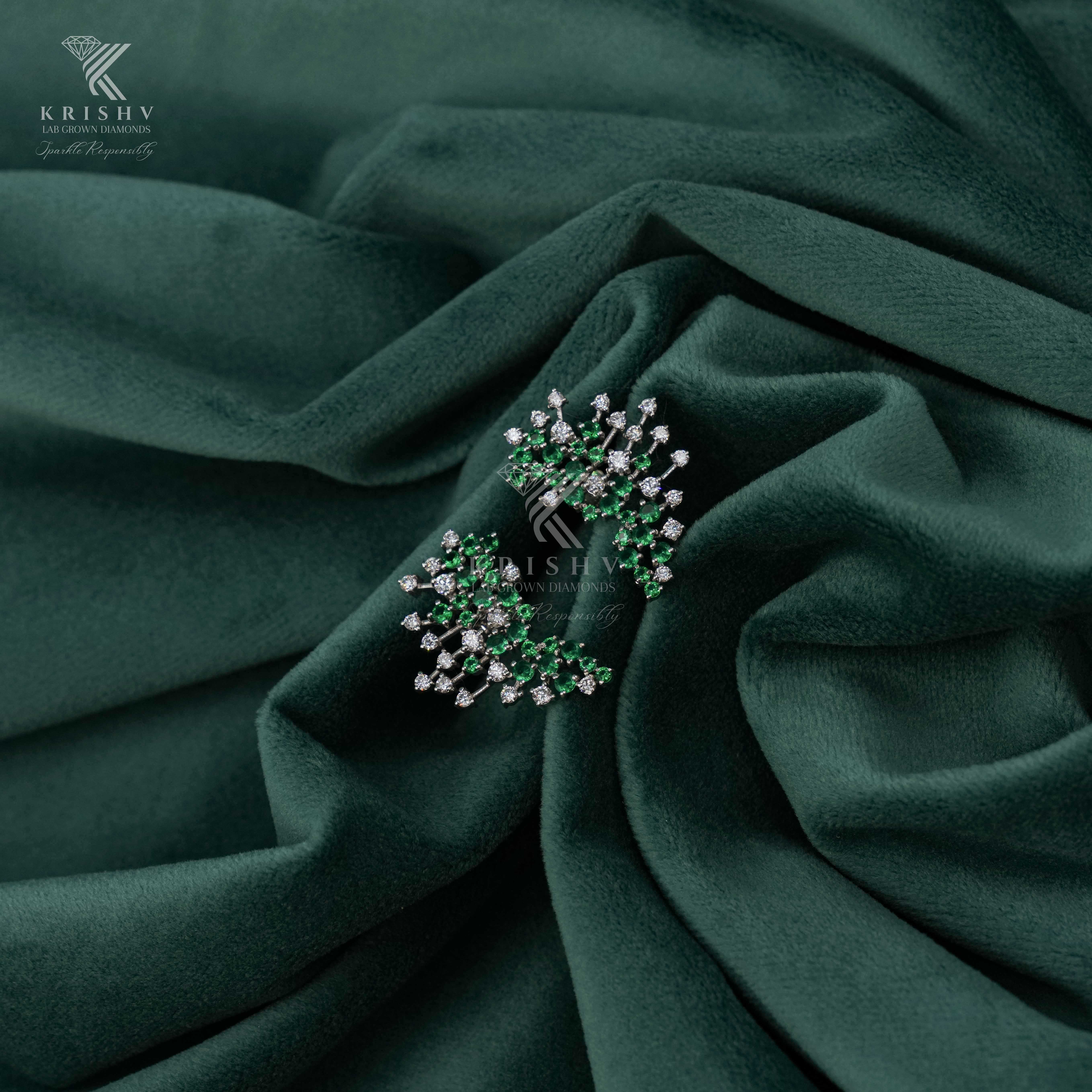 Krishv Lab Grown Diamonds - Silver Diamond Earring