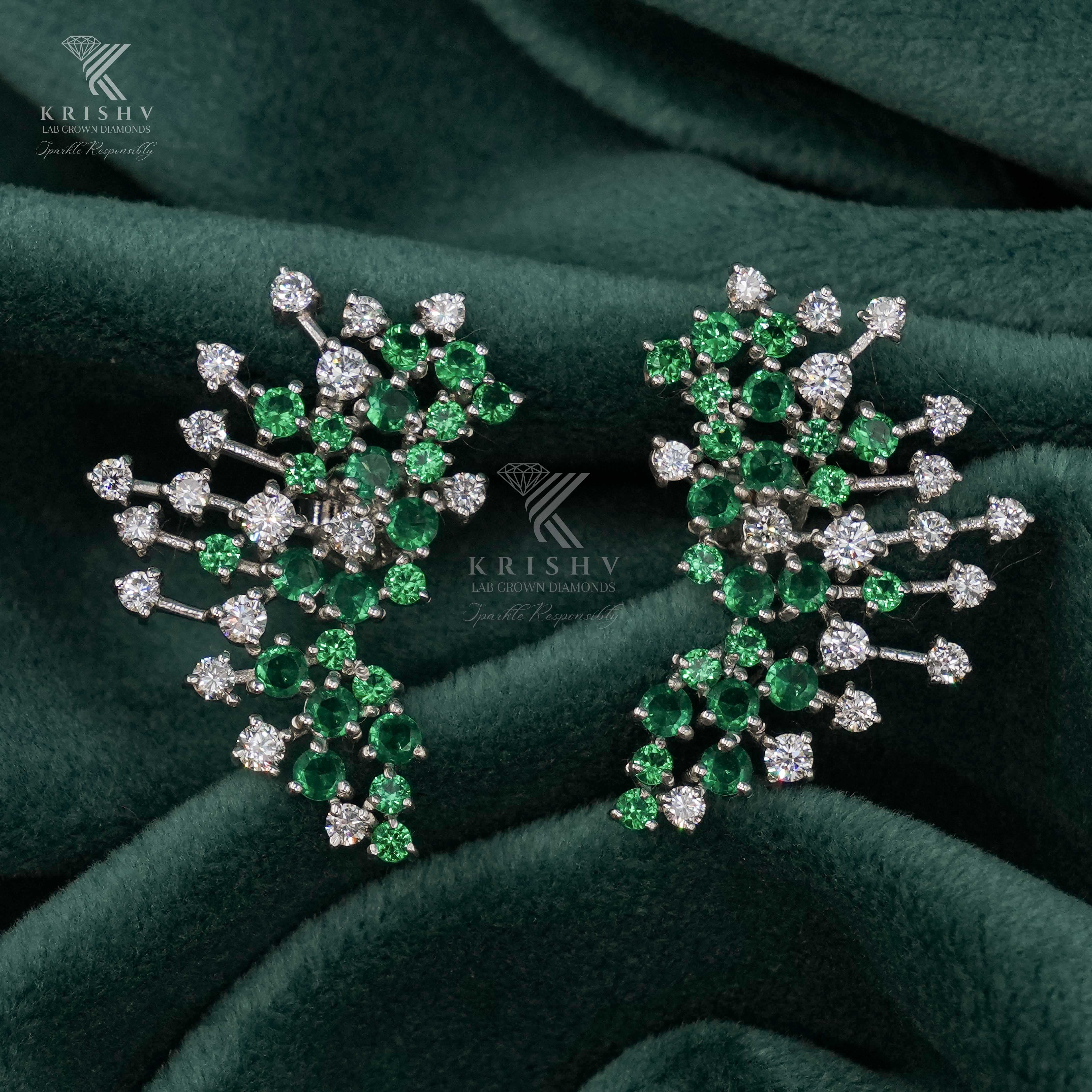 Krishv Lab Grown Diamonds - Silver Diamond Earring