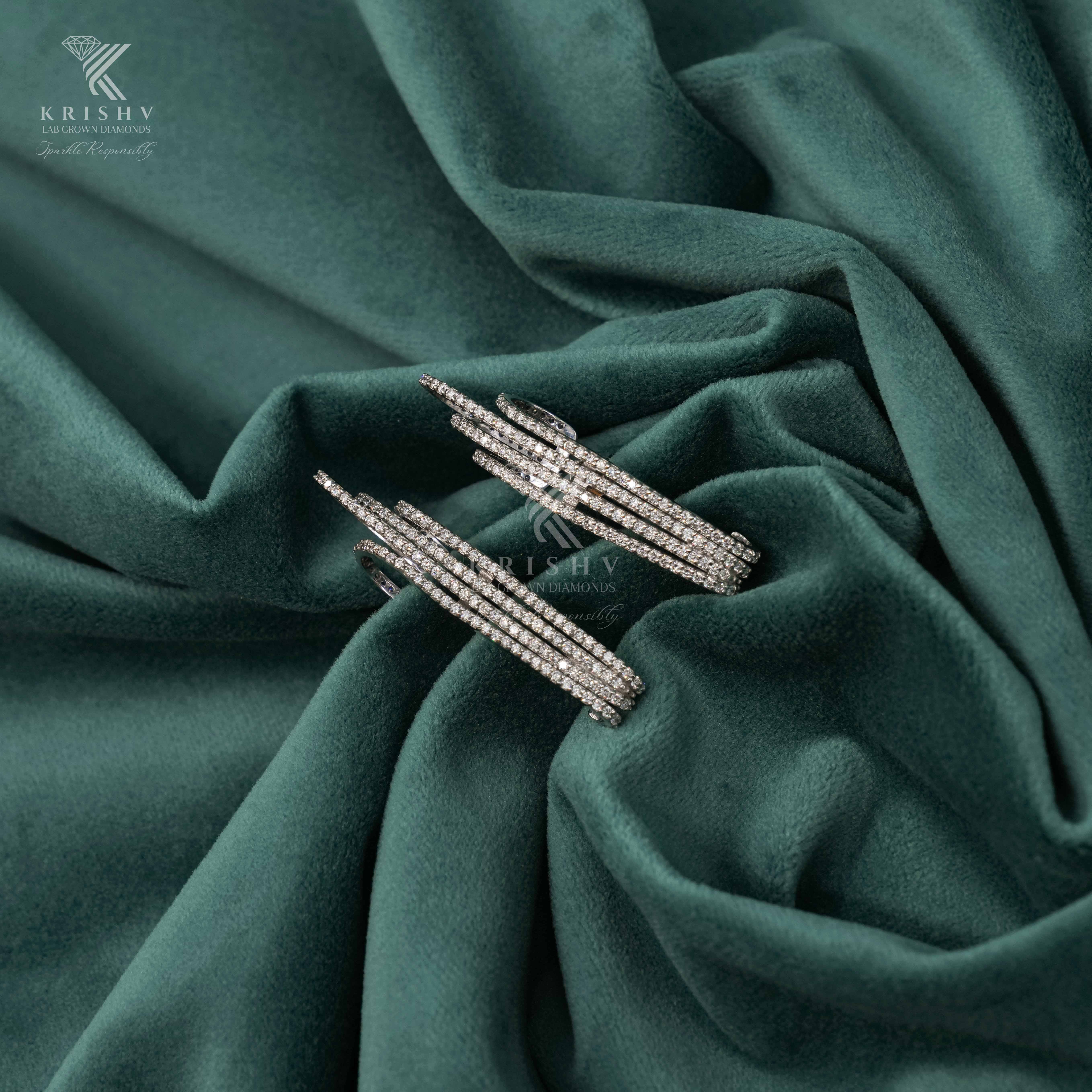 Krishv Lab Grown Diamonds - Silver Diamond Earring