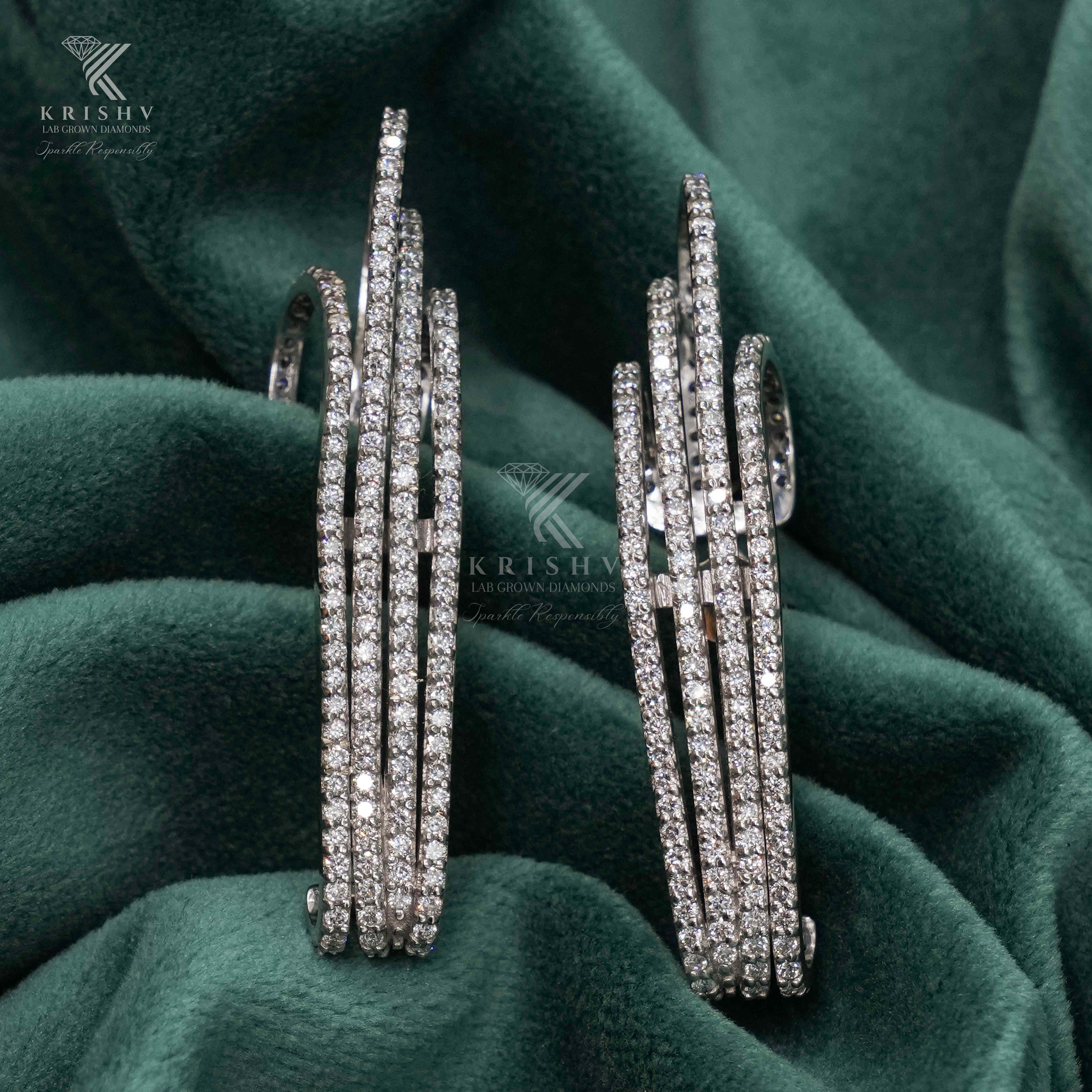 Krishv Lab Grown Diamonds - Silver Diamond Earring