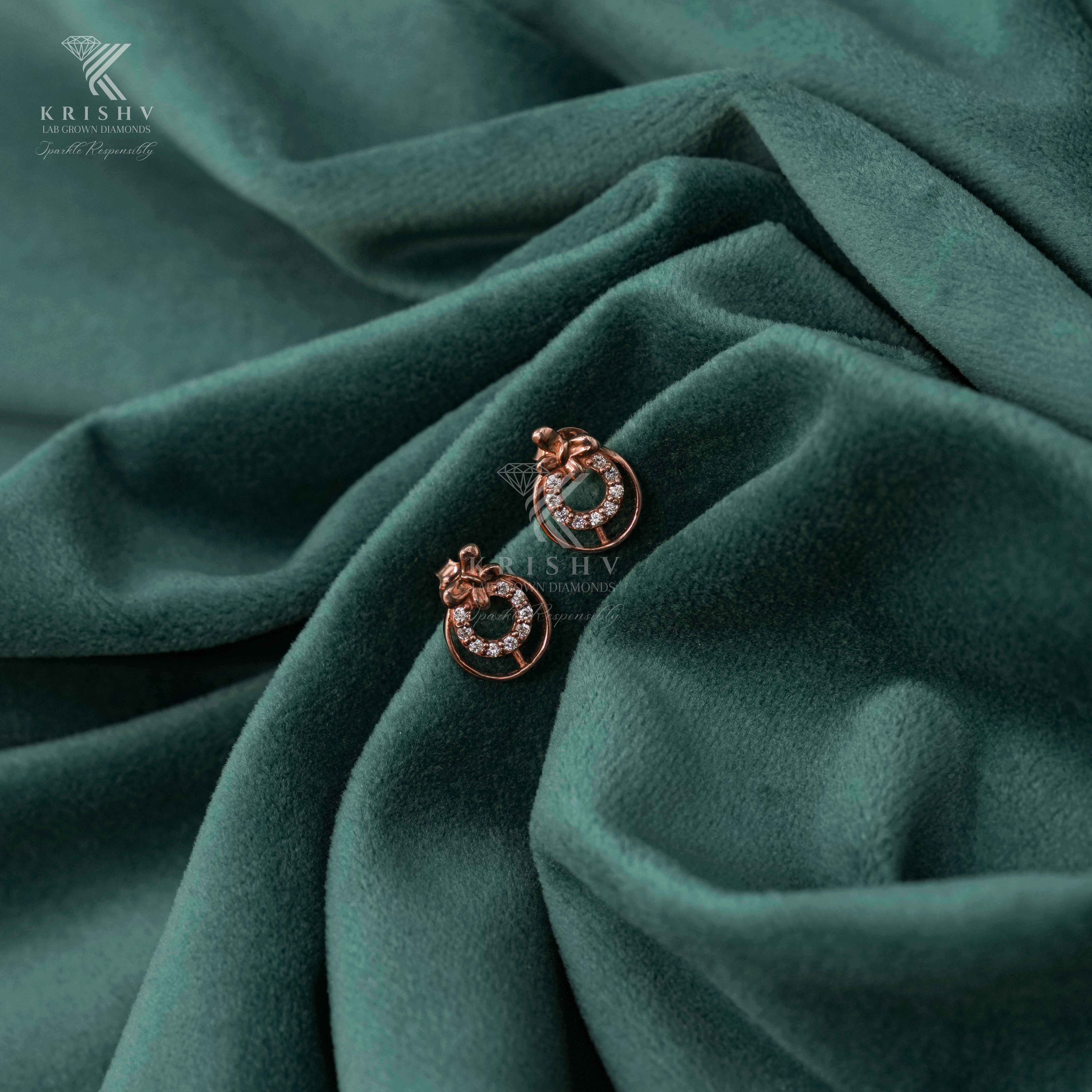 Krishv Lab Grown Diamonds - Silver Diamond Earring