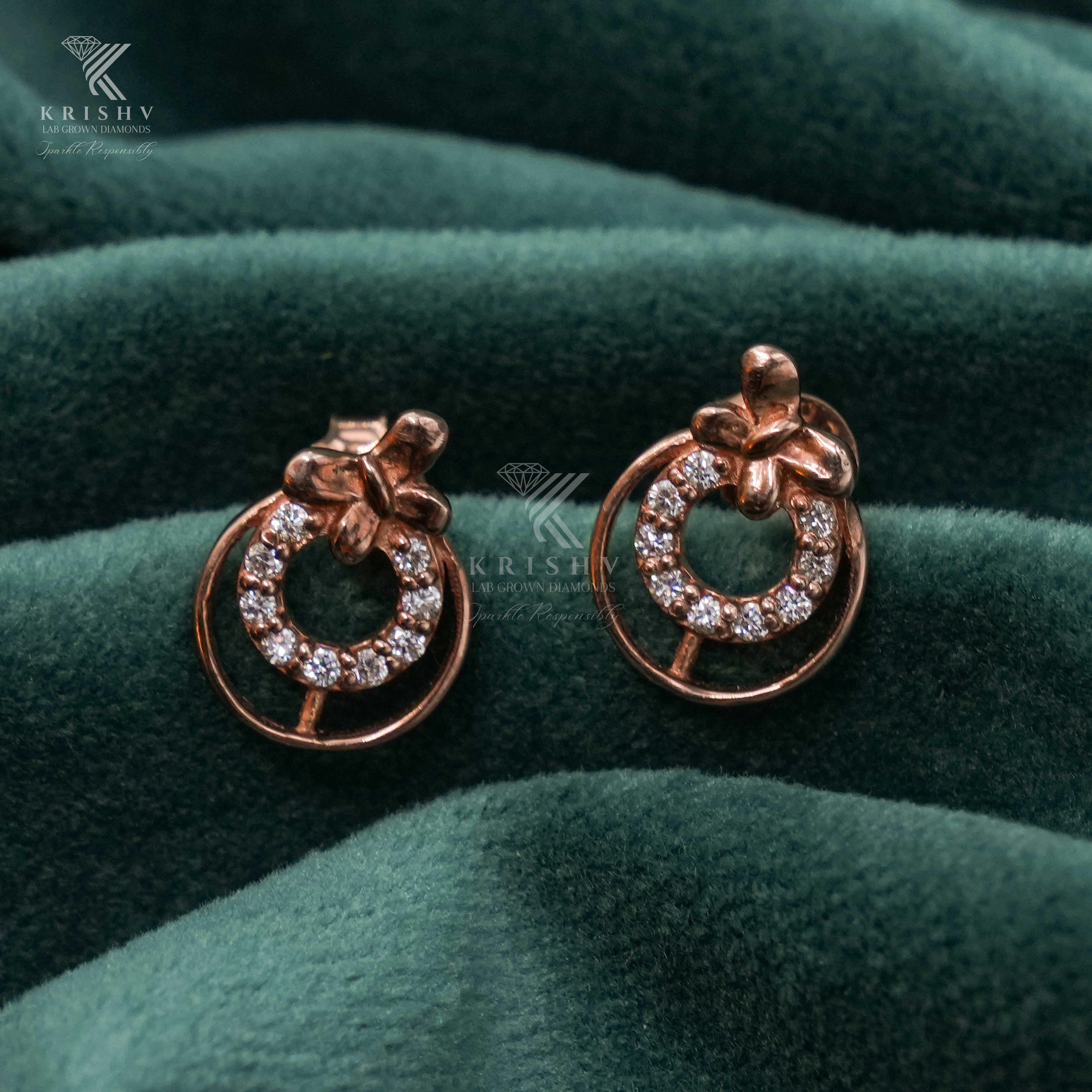 Krishv Lab Grown Diamonds - Silver Diamond Earring