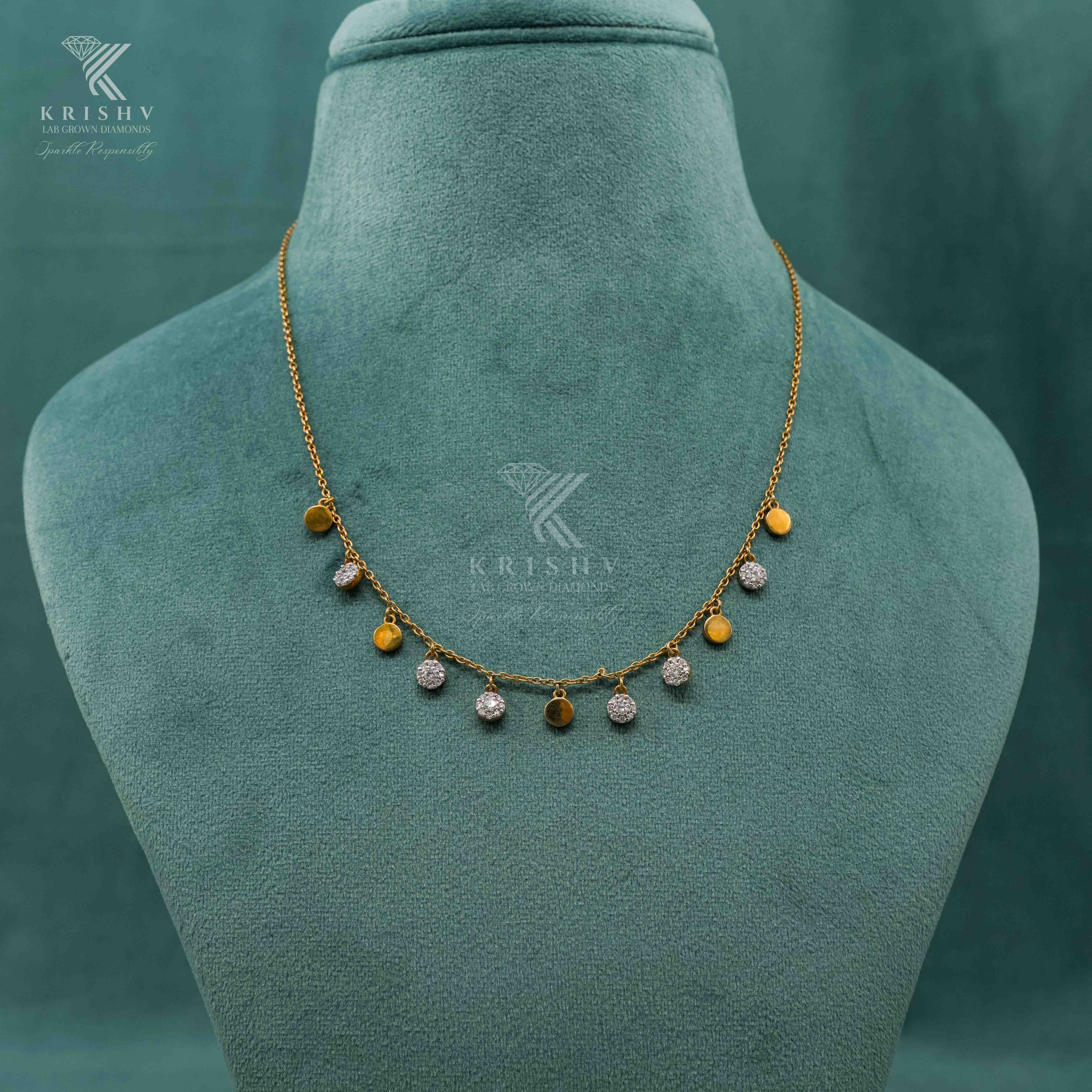 Krishv Lab Grown Diamonds - Silver Diamond Chain Pendent