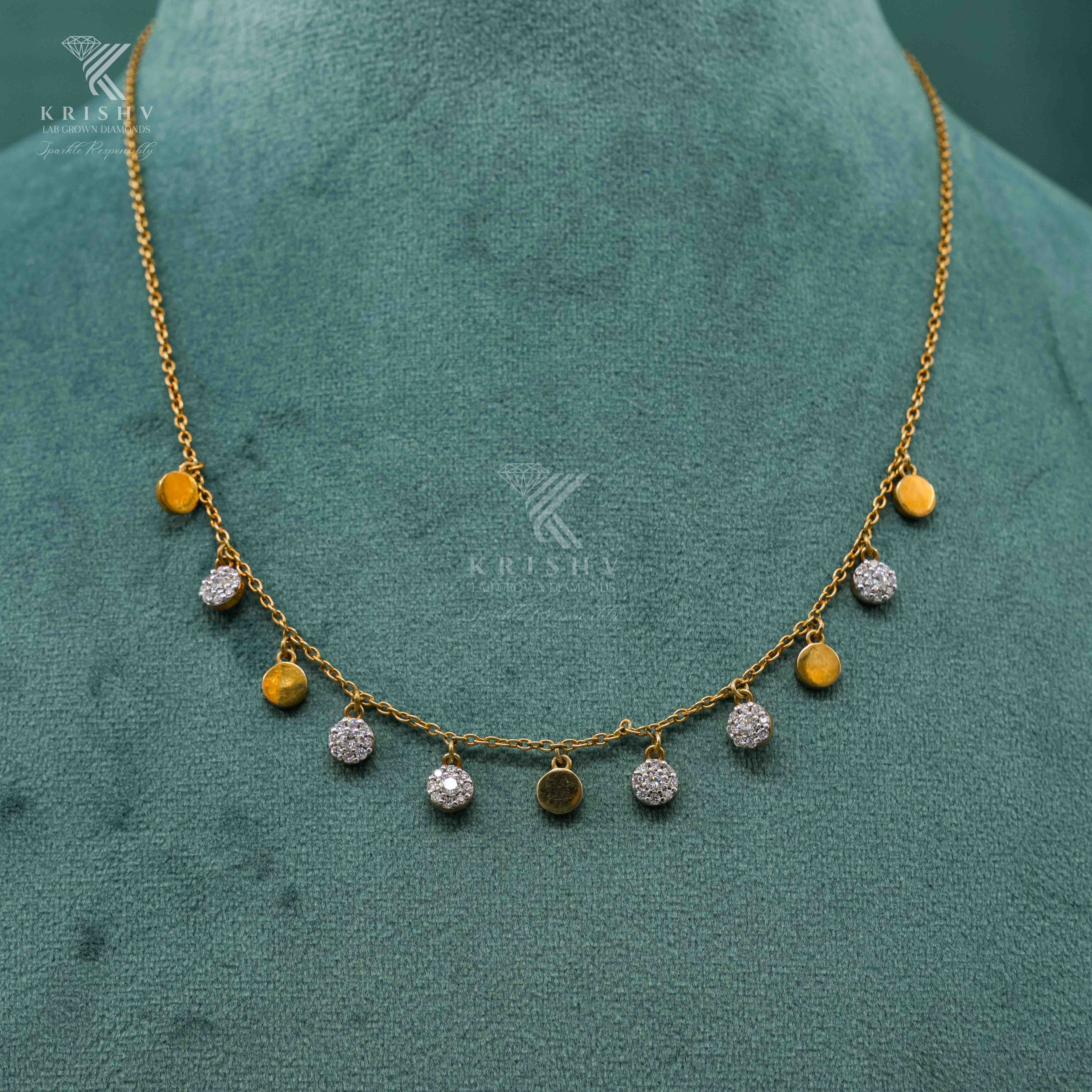 Krishv Lab Grown Diamonds - Silver Diamond Chain Pendent