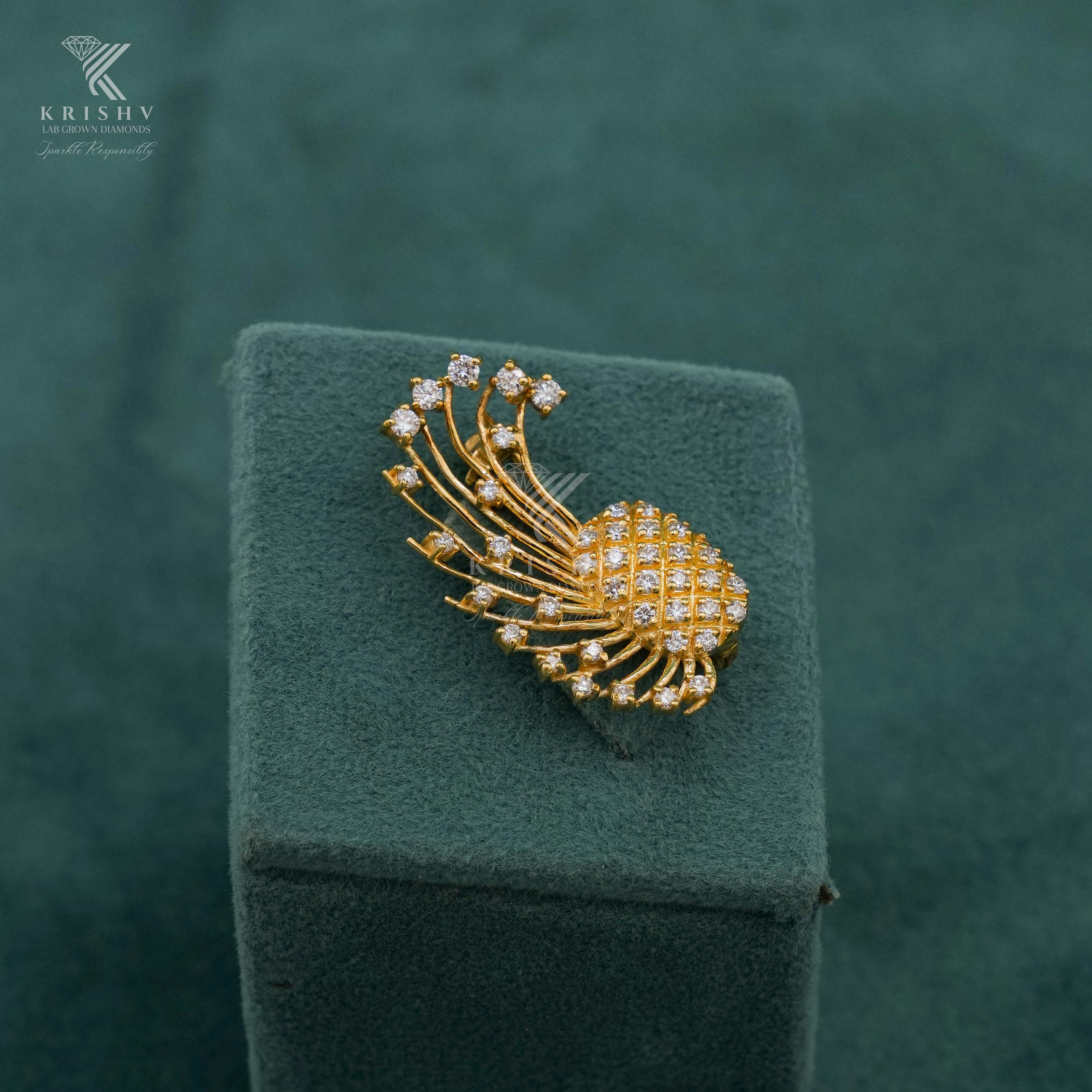 Krishv Lab Grown Diamonds - Silver Diamond Brooches