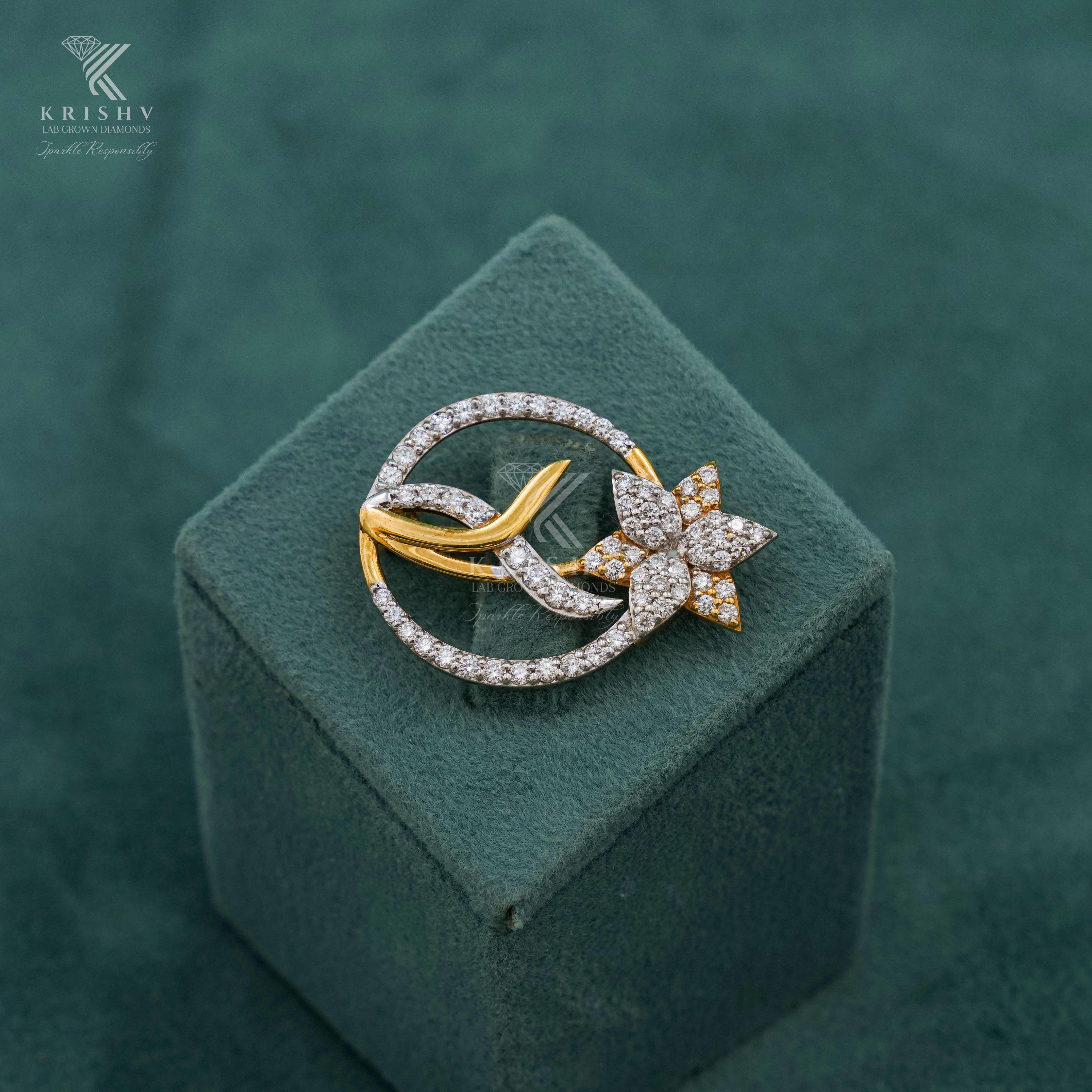 Krishv Lab Grown Diamonds - Silver Diamond Brooches