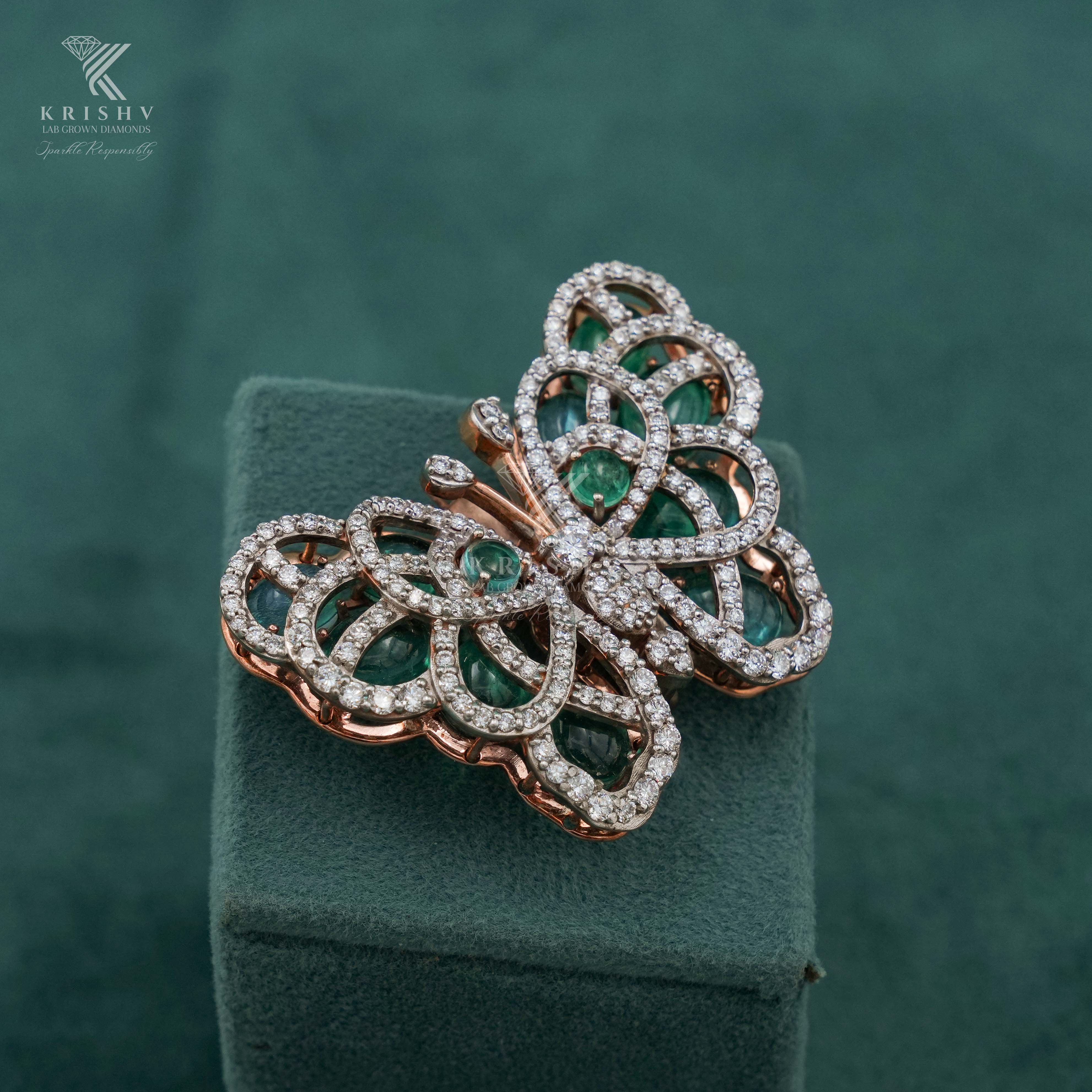 Krishv Lab Grown Diamonds - Silver Diamond Brooches