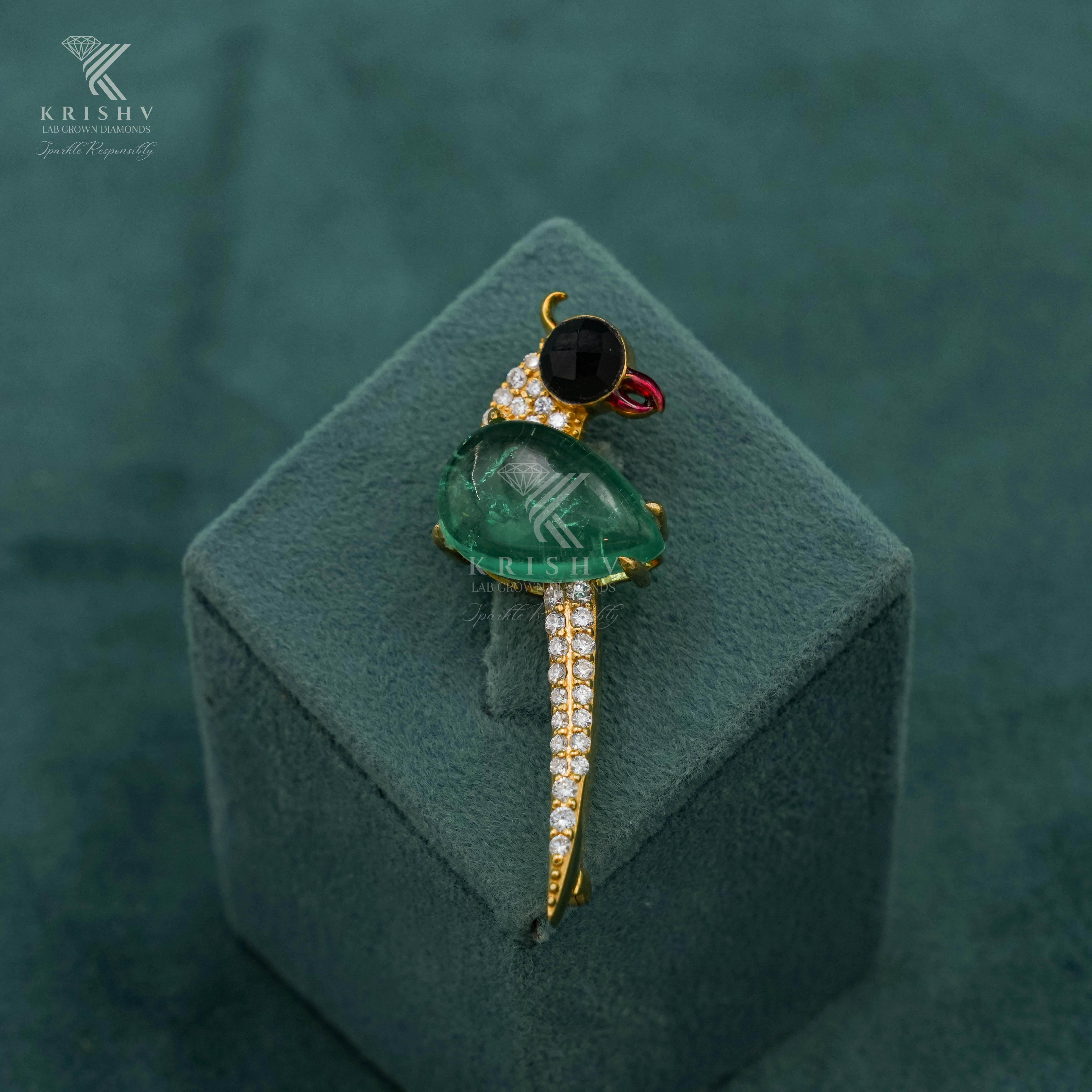 Krishv Lab Grown Diamonds - Silver Diamond Brooches