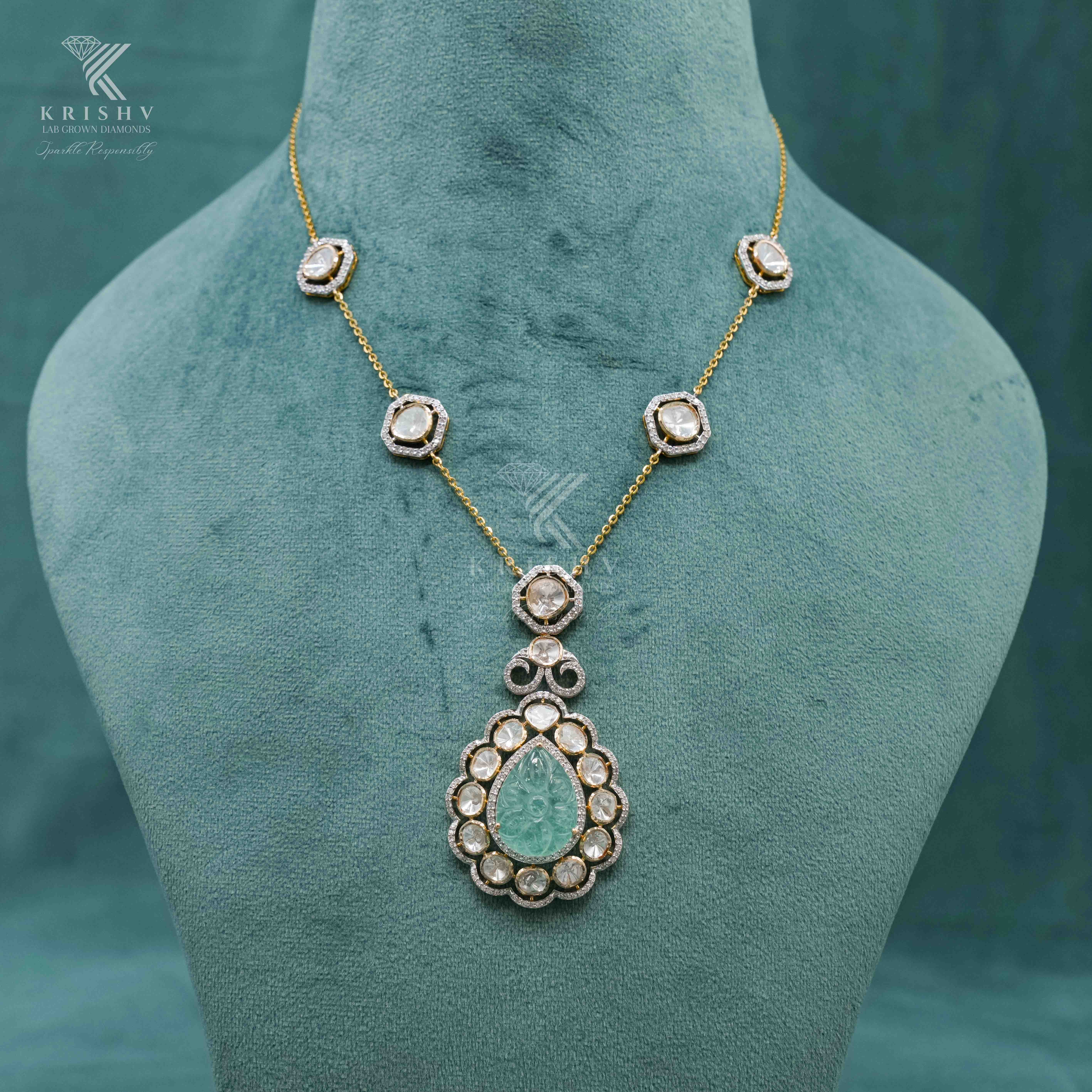 Krishv Lab Grown Diamonds - PolkI Chain Pendent