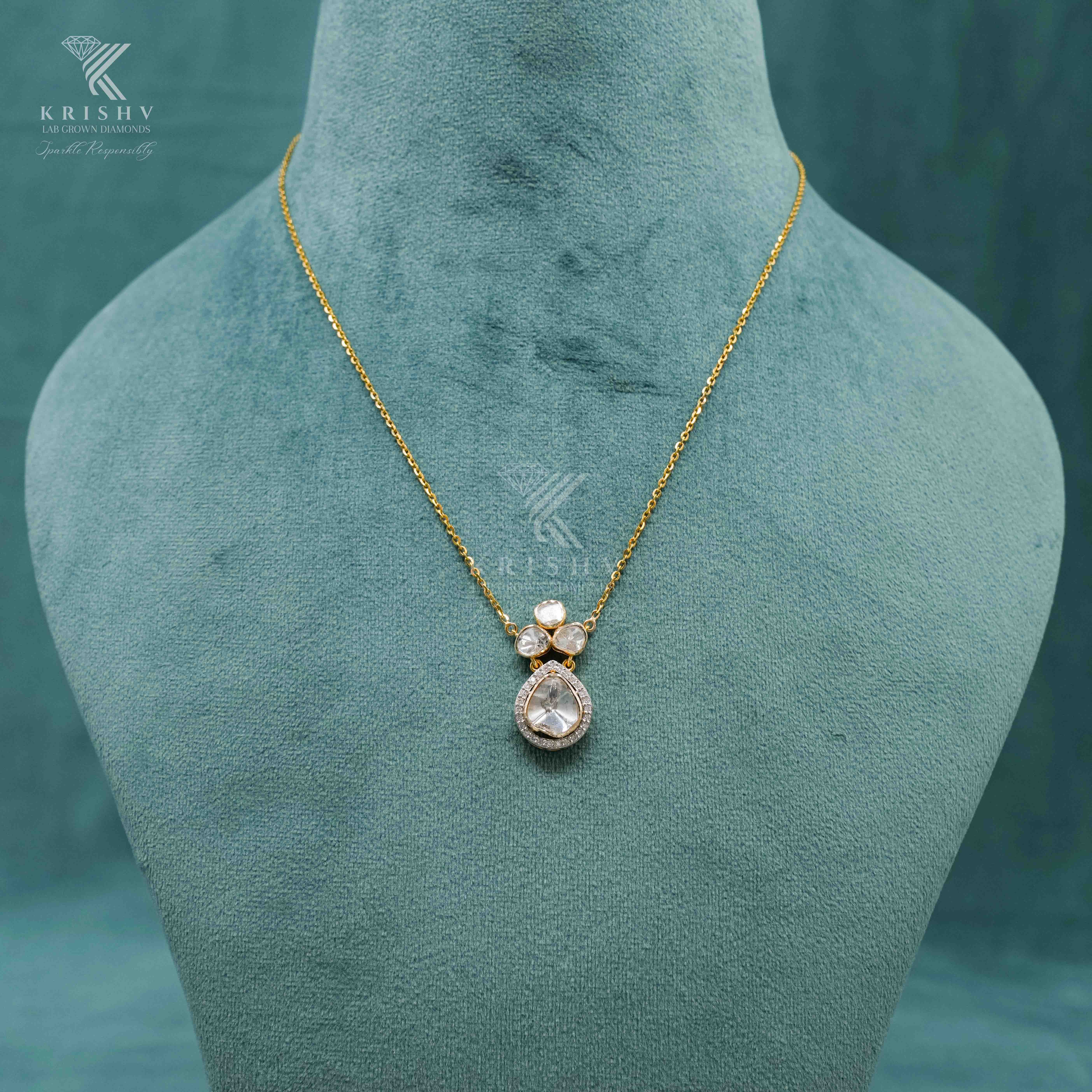 Krishv Lab Grown Diamonds - Polki Chain Pendent
