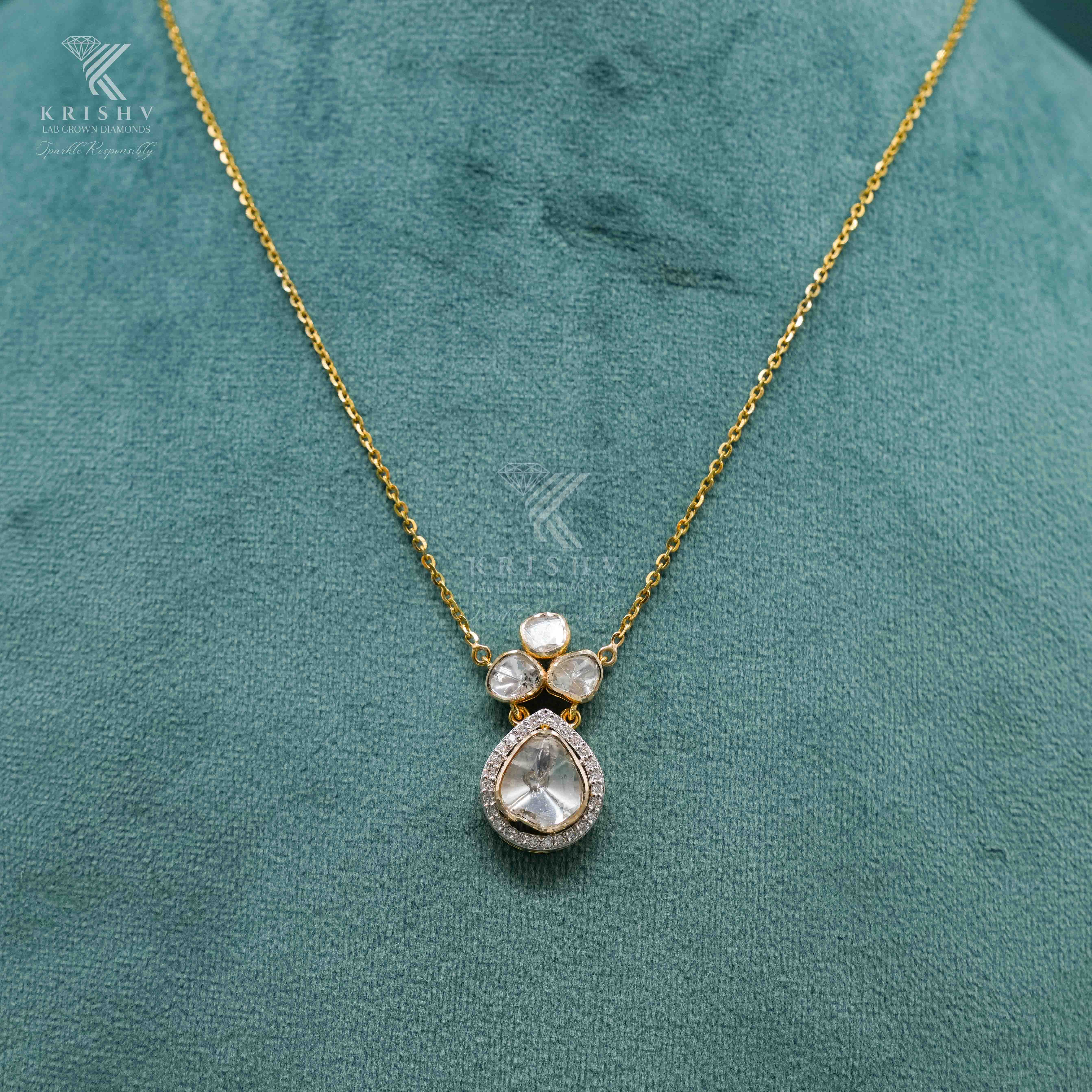 Krishv Lab Grown Diamonds - Polki Chain Pendent