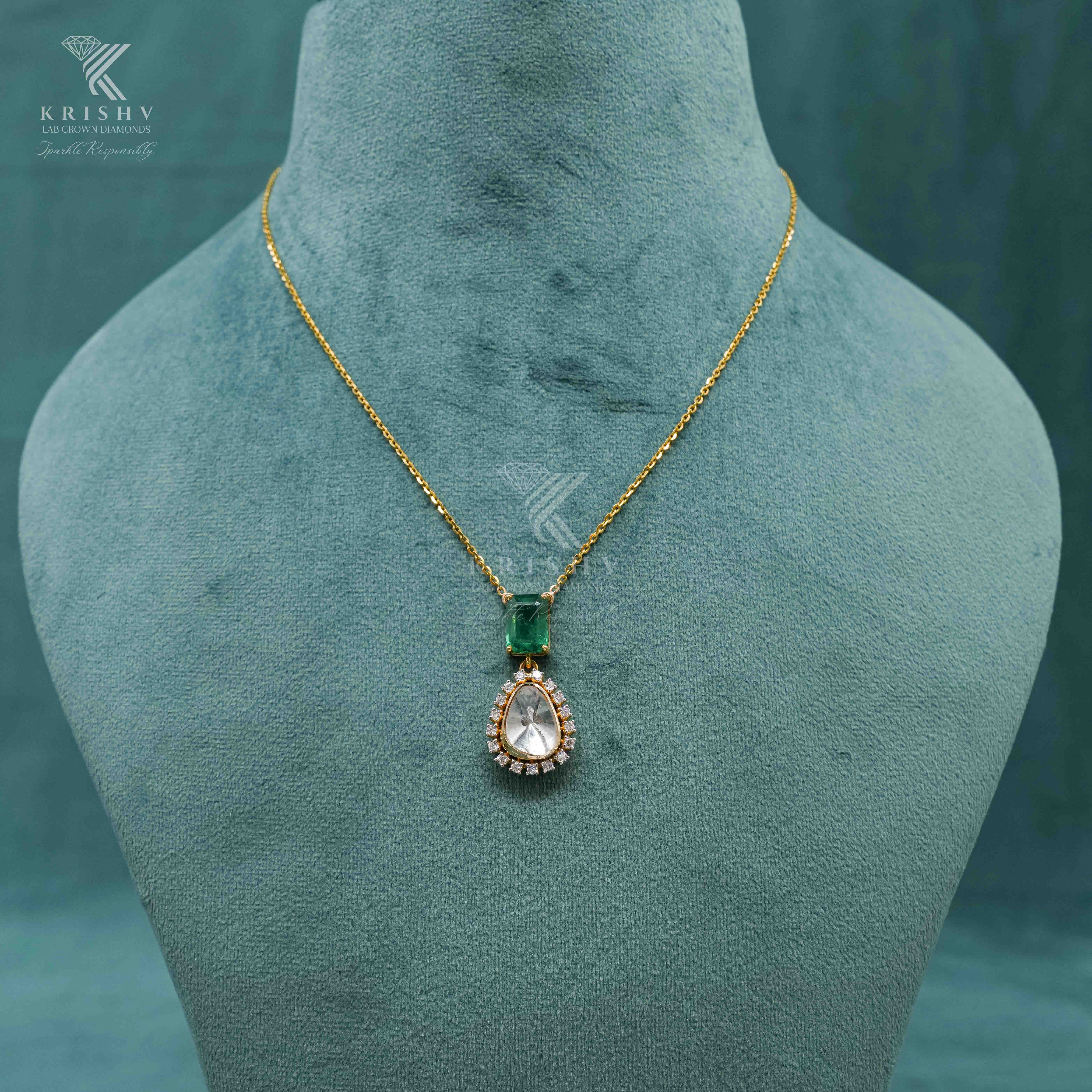 Krishv Lab Grown Diamonds - PolkI Chain Pendent