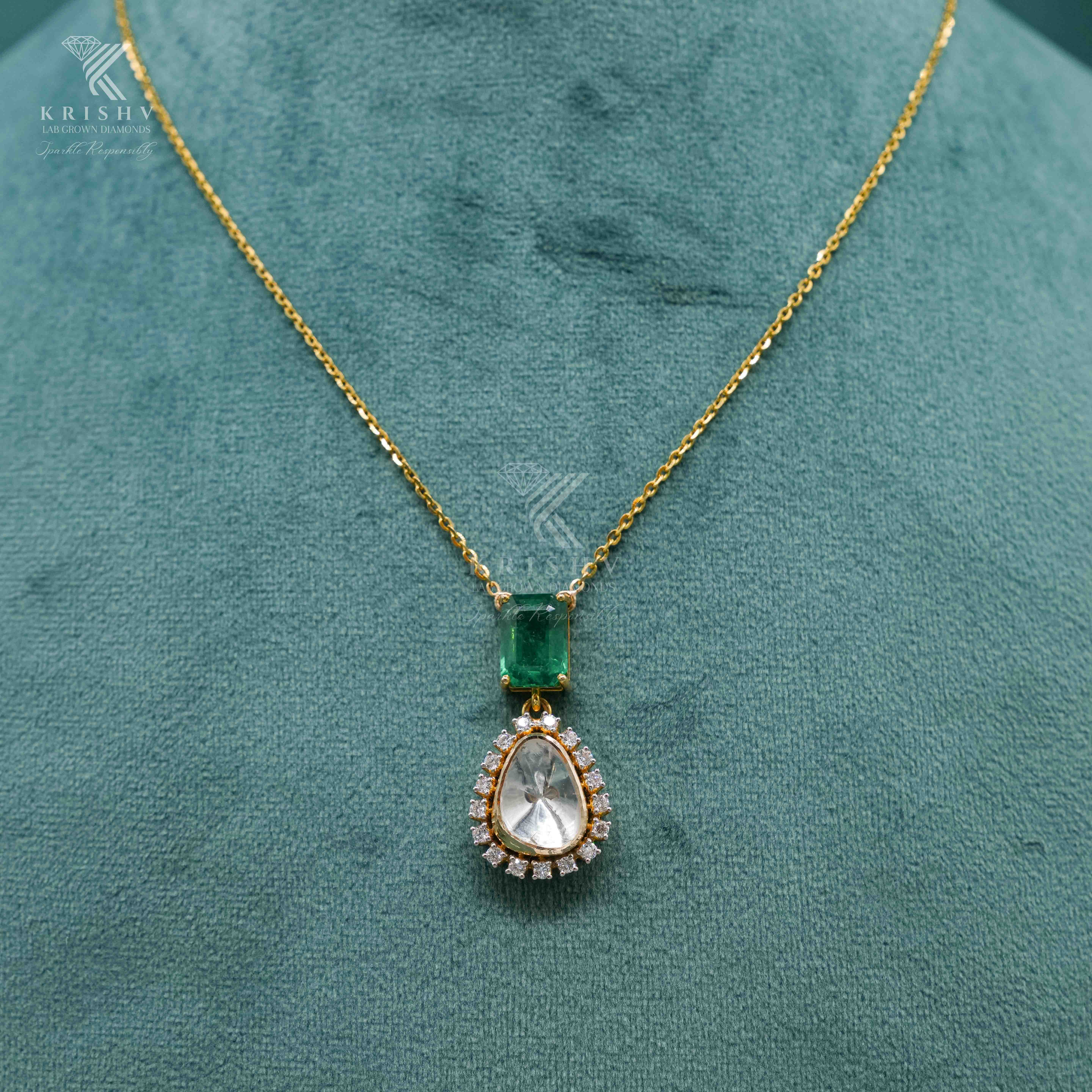 Krishv Lab Grown Diamonds - PolkI Chain Pendent