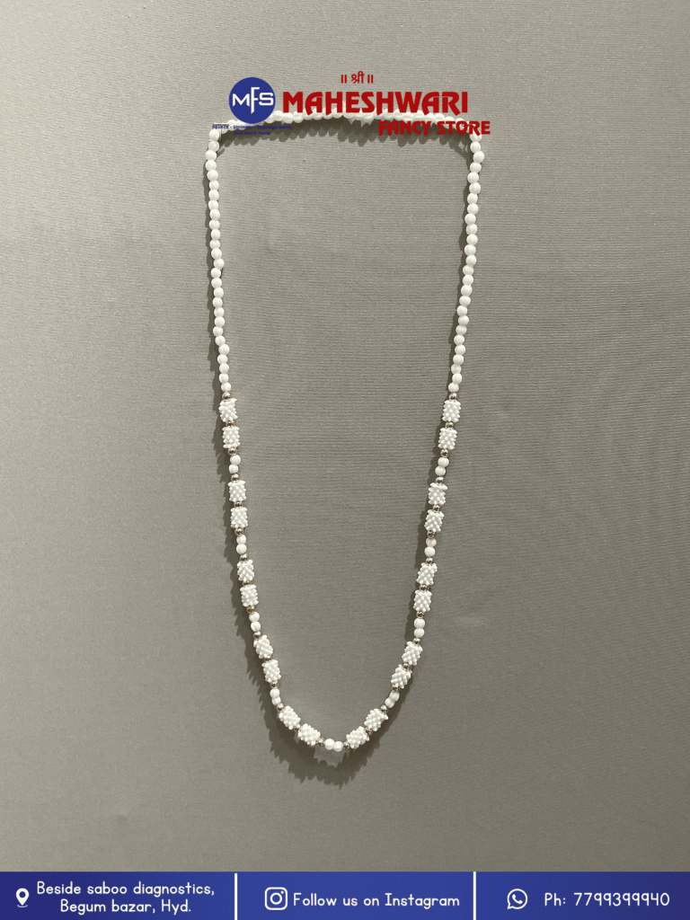 Fancy White Swagat Moti Mala