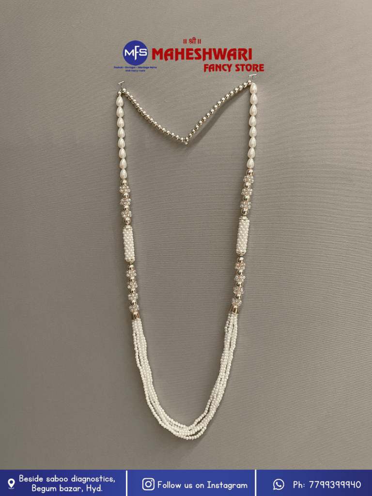 Fancy White Beads Swagat Mala