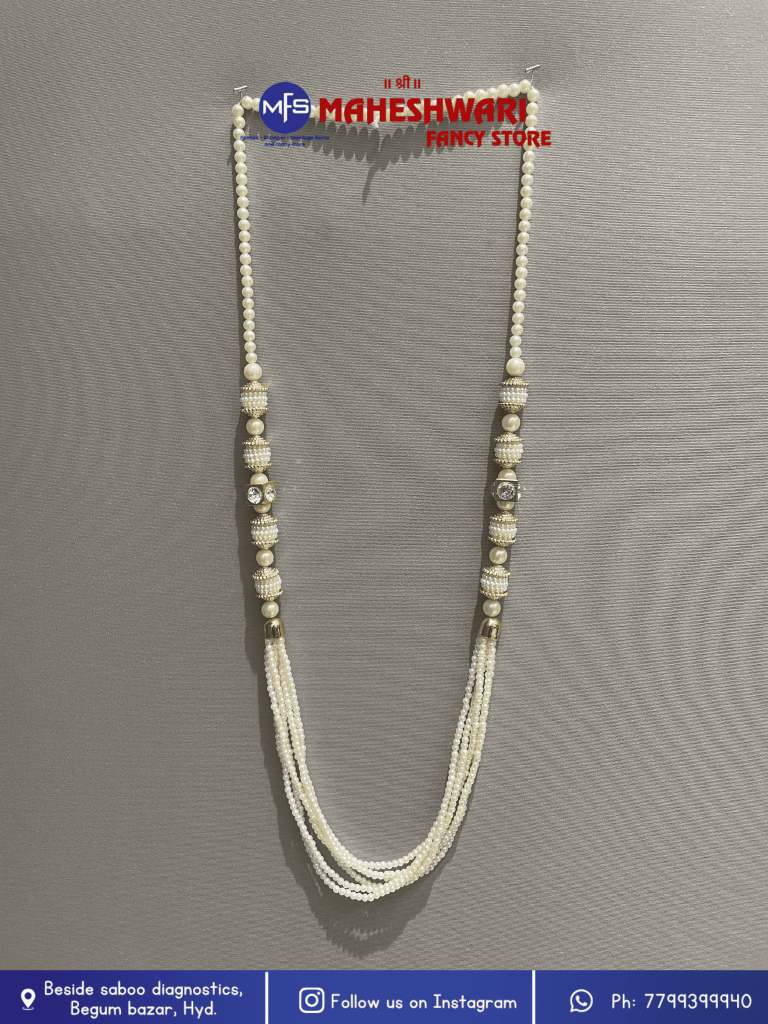 Fancy White Swagat Moti Mala