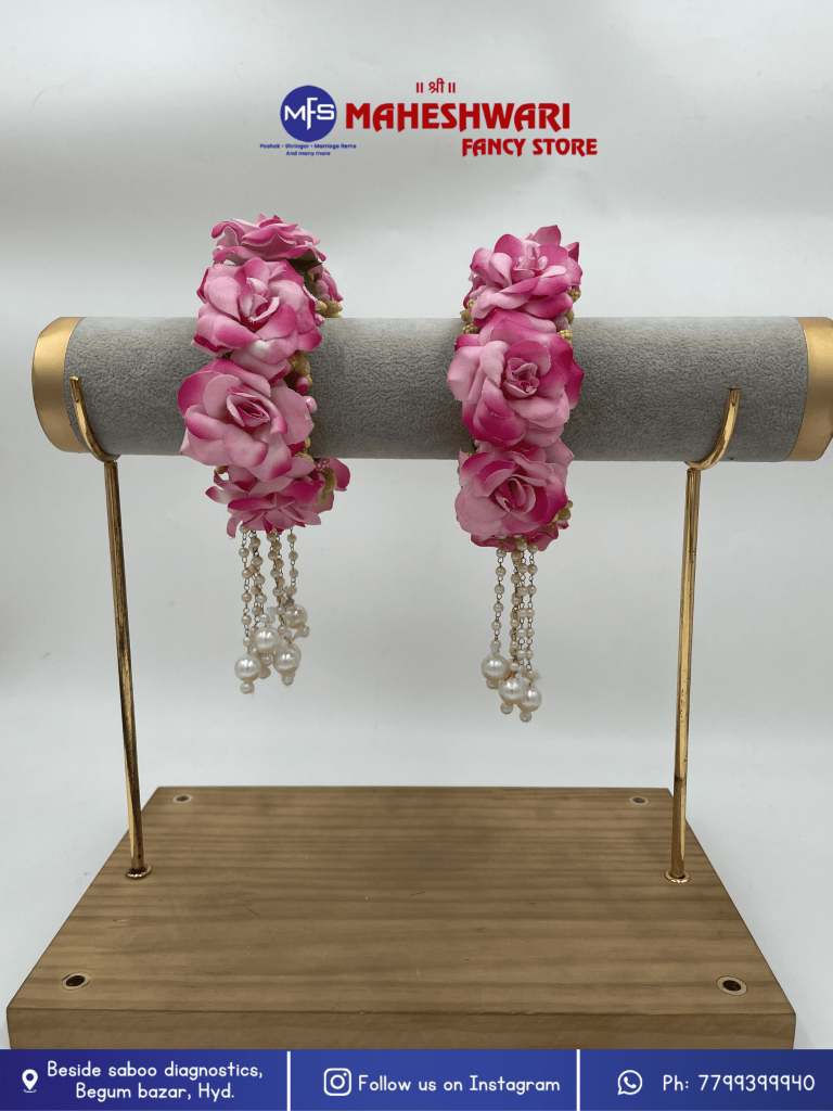 Fancy Pink Haldi Bangle