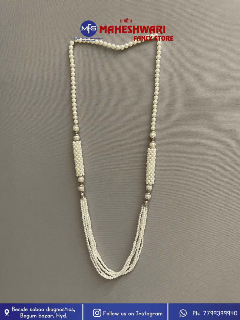 Fancy White Swagat Moti Mala